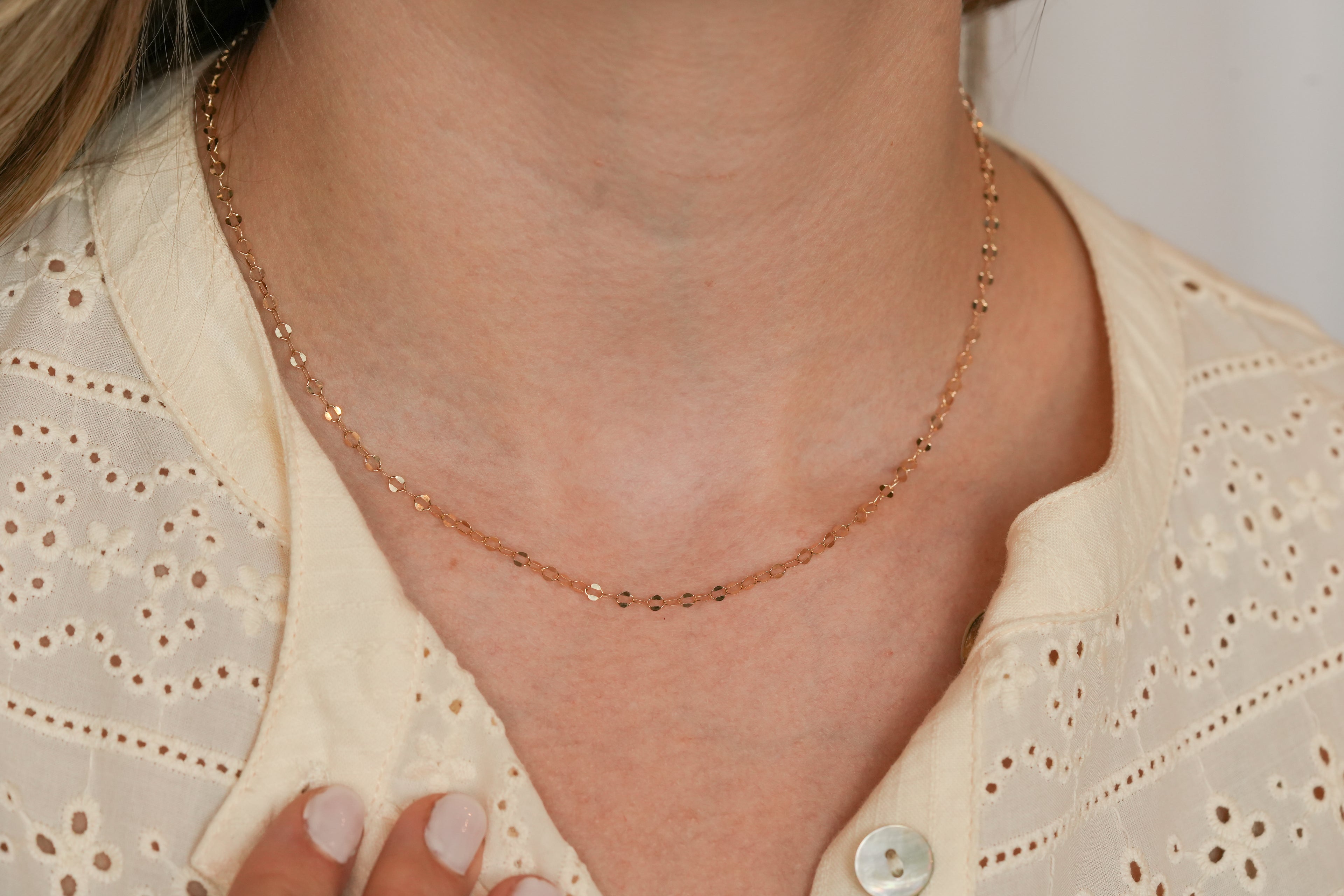 The Shimmer Necklace - 14K Solid Yellow Gold