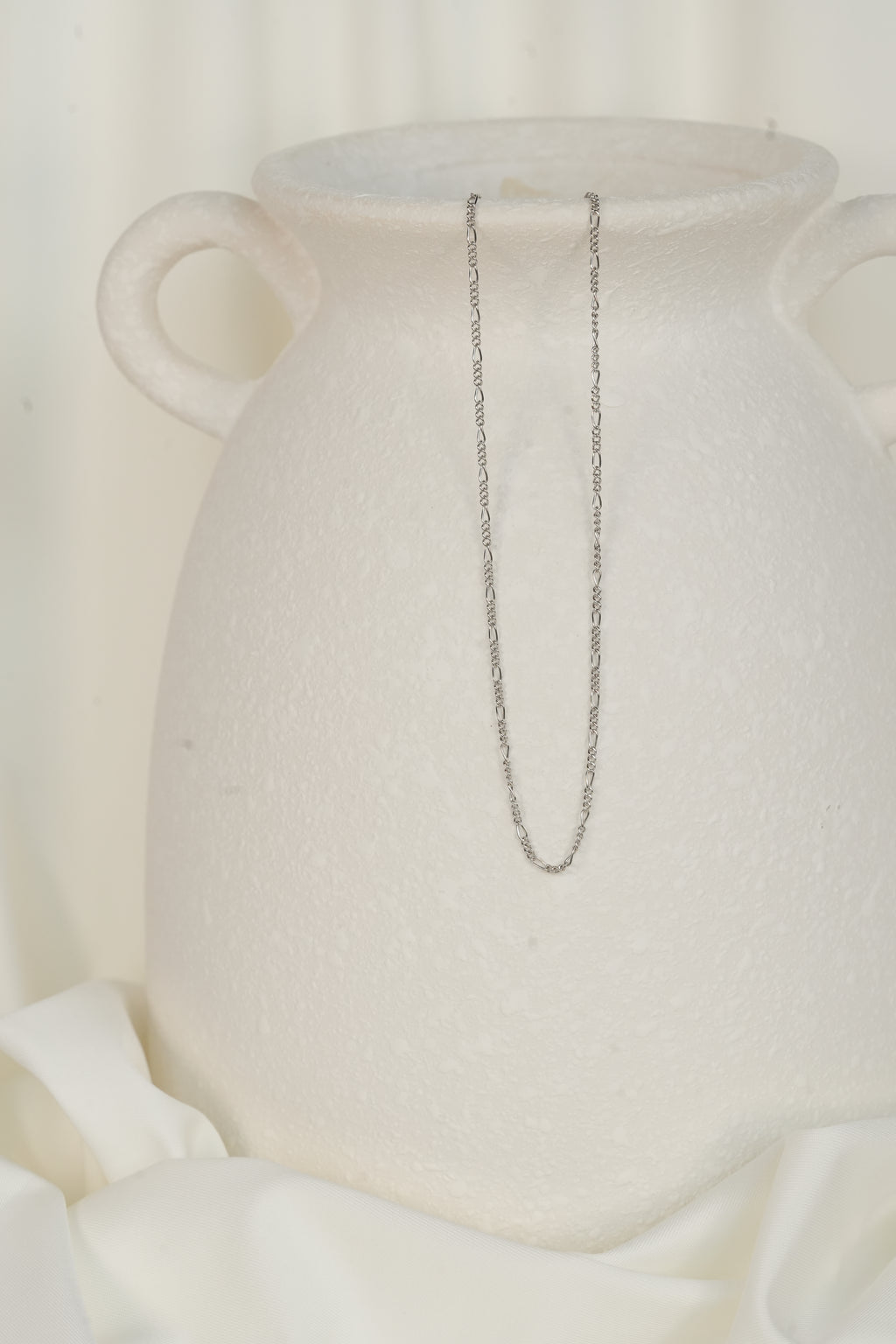 The Figaro Necklace - 14K Solid White Gold