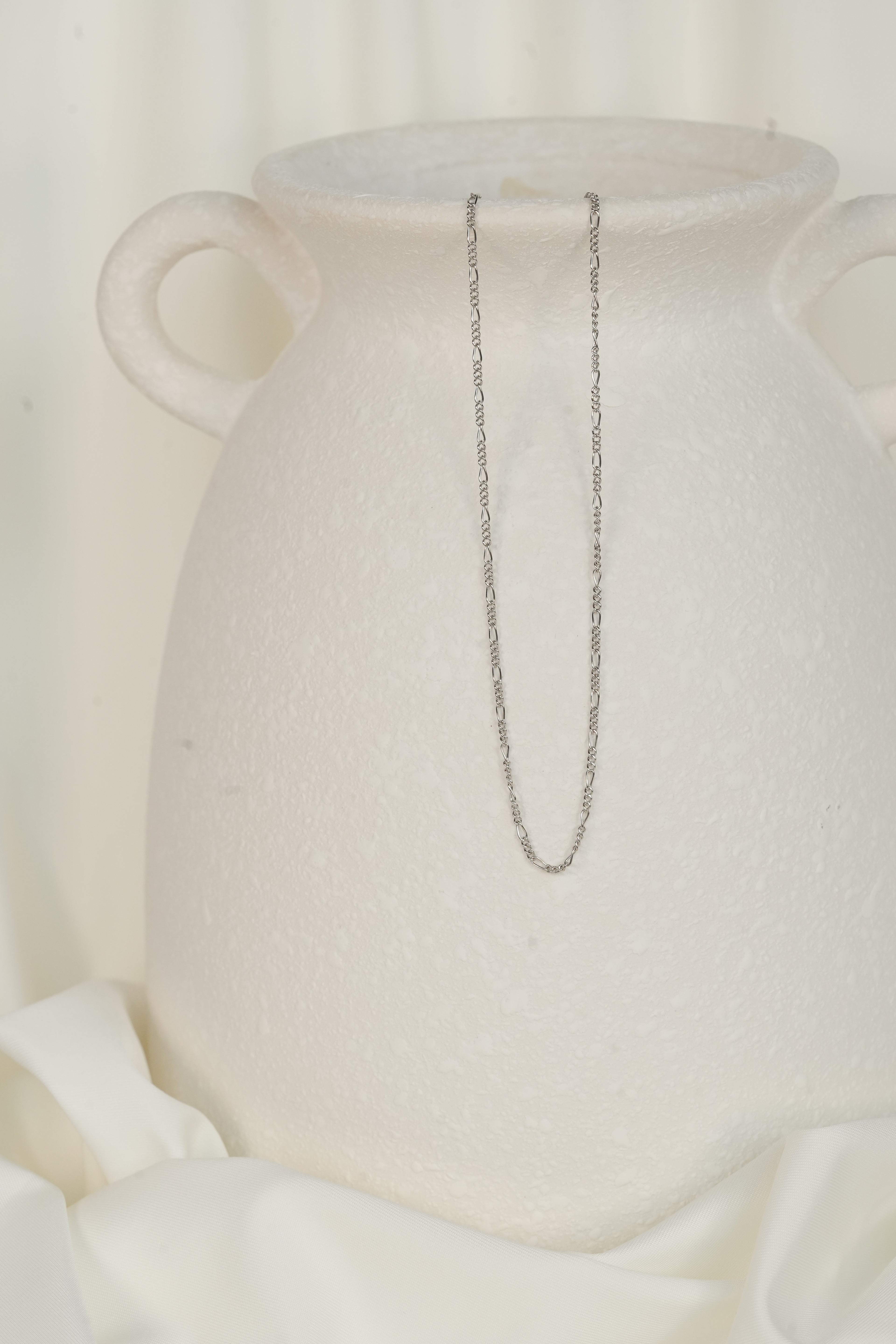 The Figaro Necklace - 14K Solid White Gold