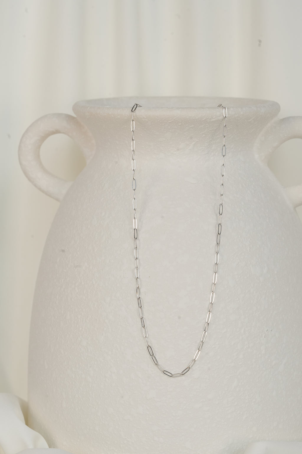 The Cable Chain Necklace - 14K Solid White Gold