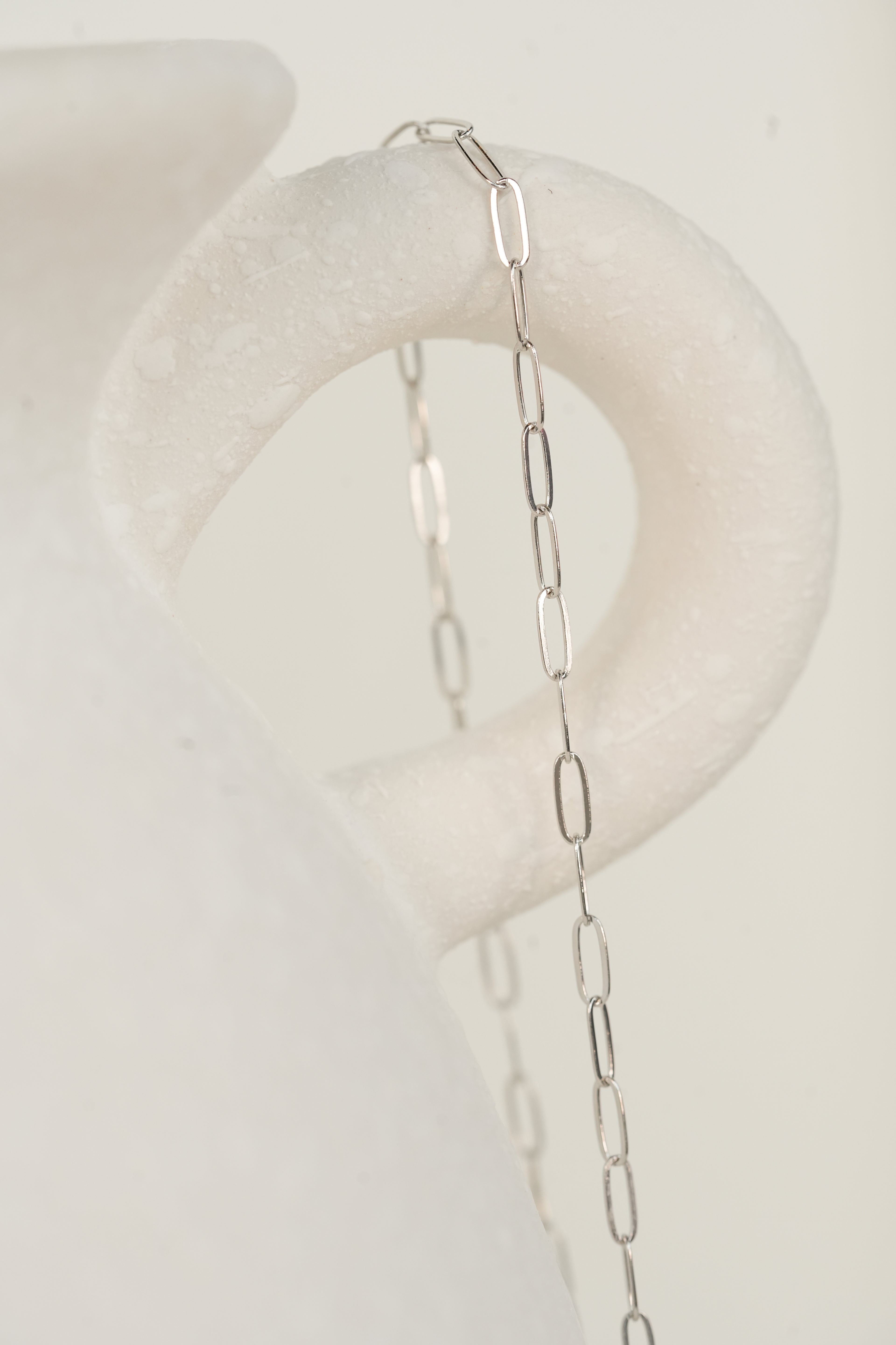 The Cable Chain Necklace - 14K Solid White Gold