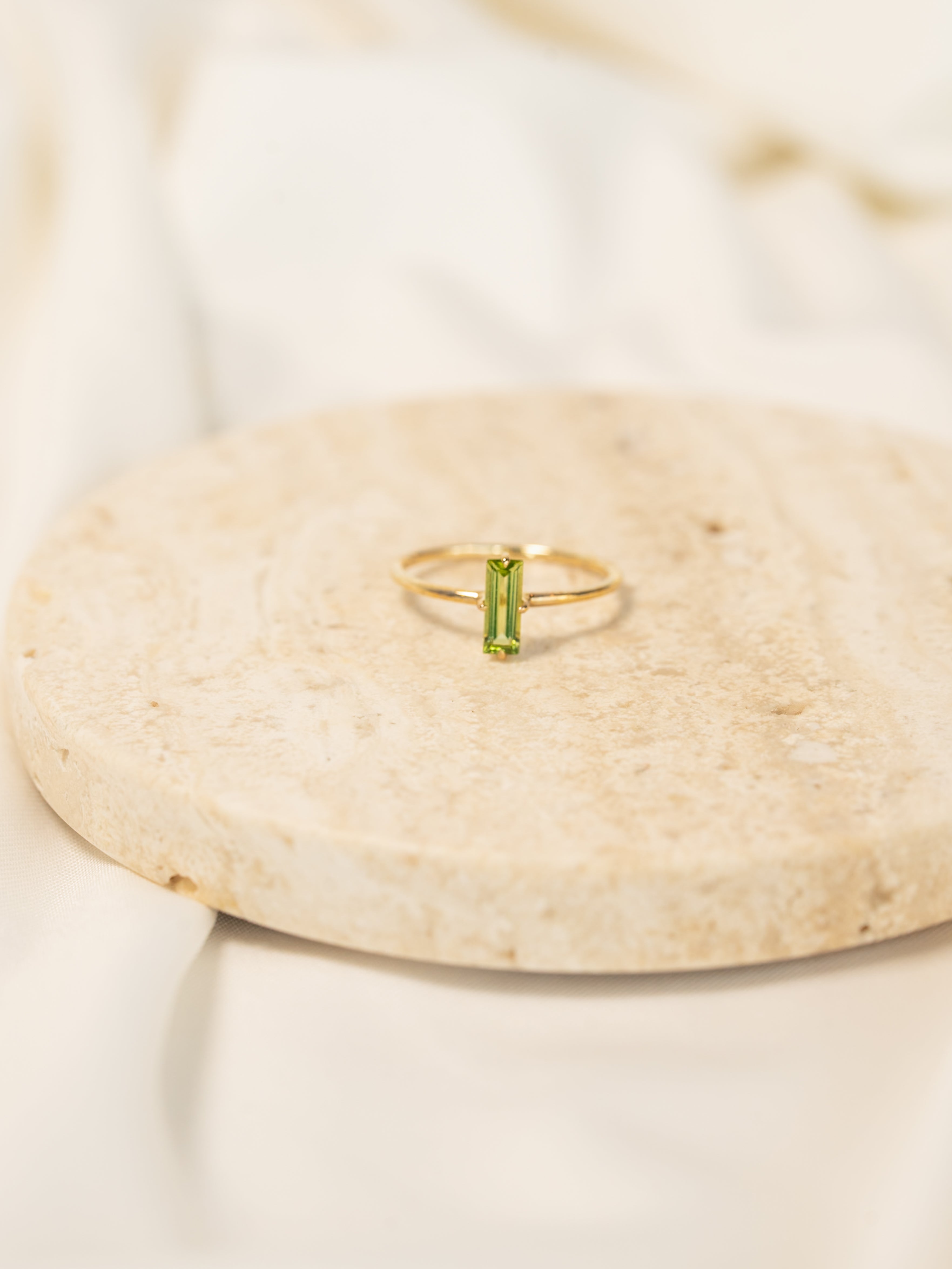 Baguette Peridot Ring