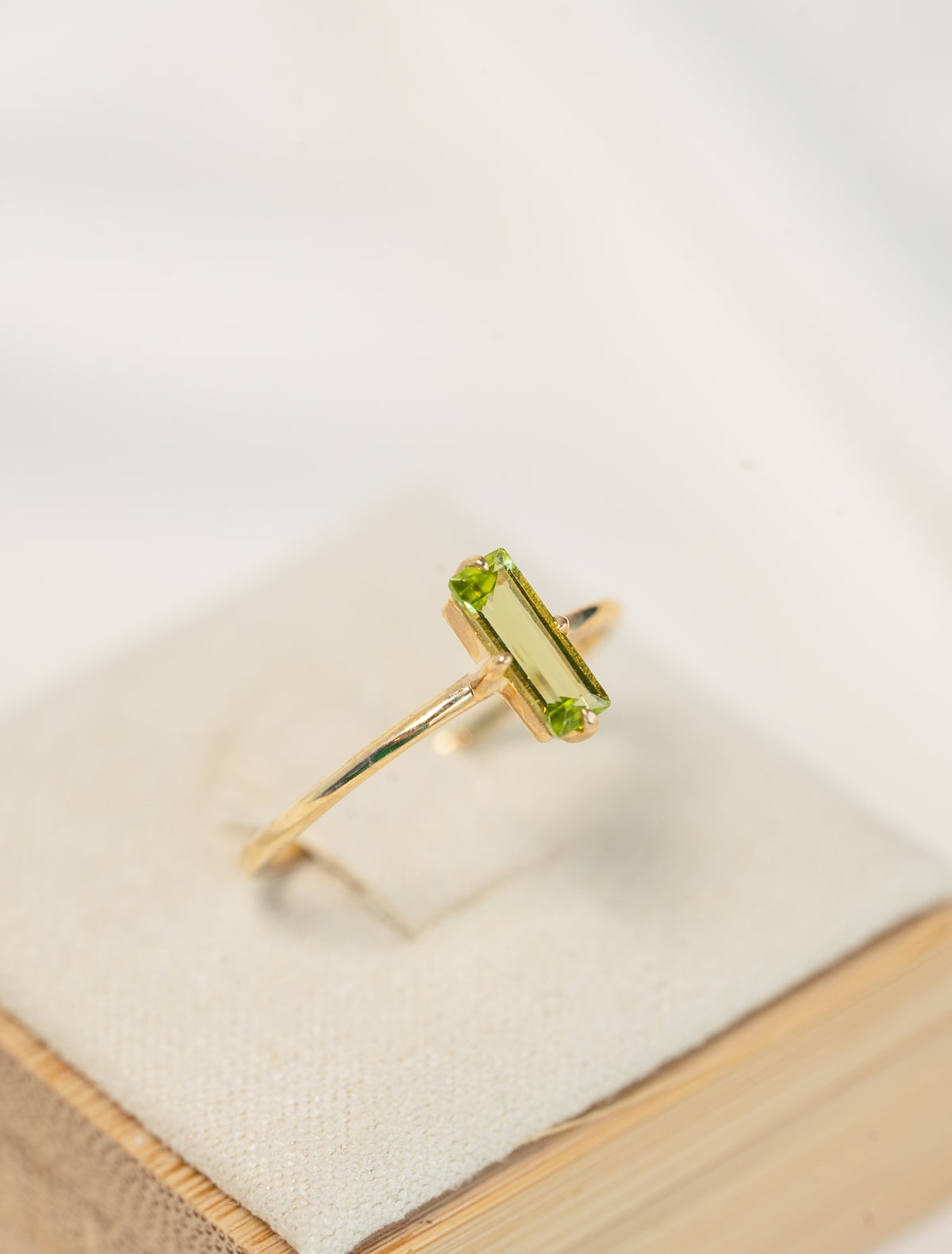 Baguette Peridot Ring