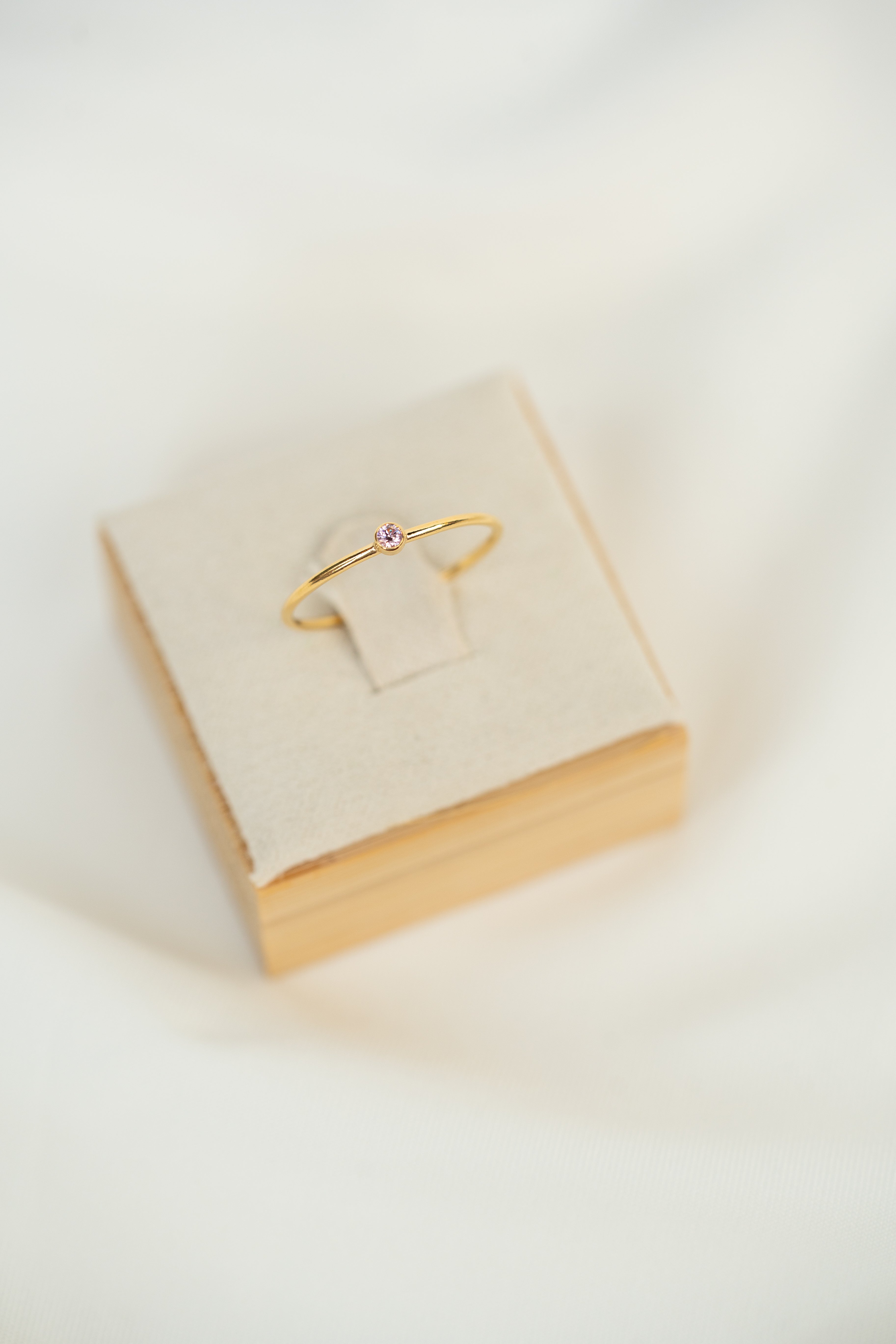 Pink CZ Gemstone Ring