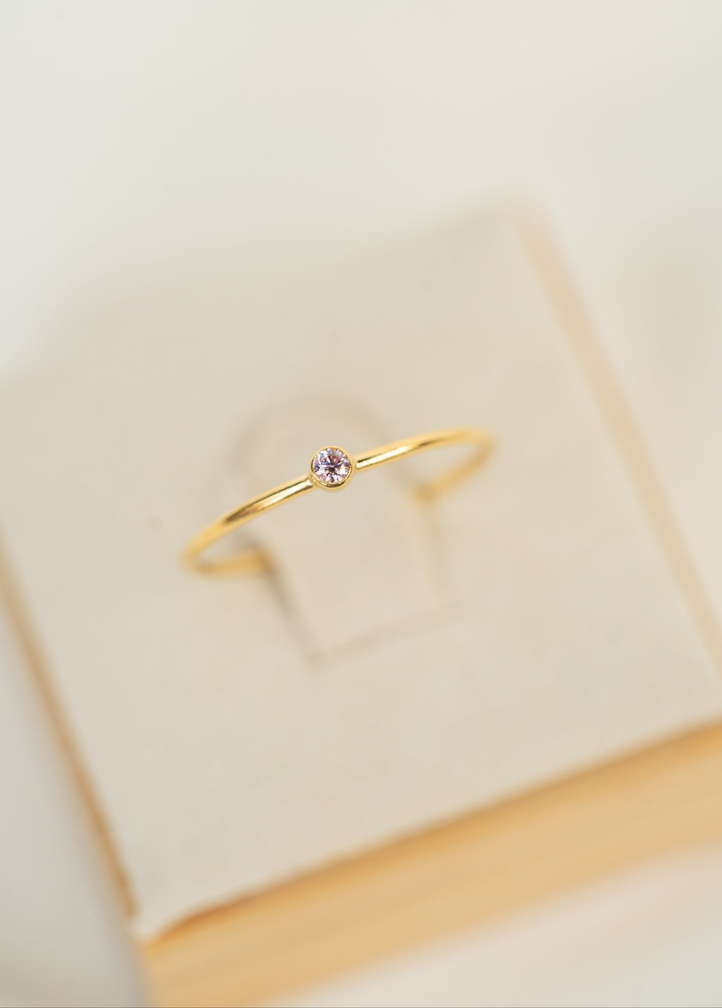 Pink CZ Gemstone Ring - 14K Gold Filled