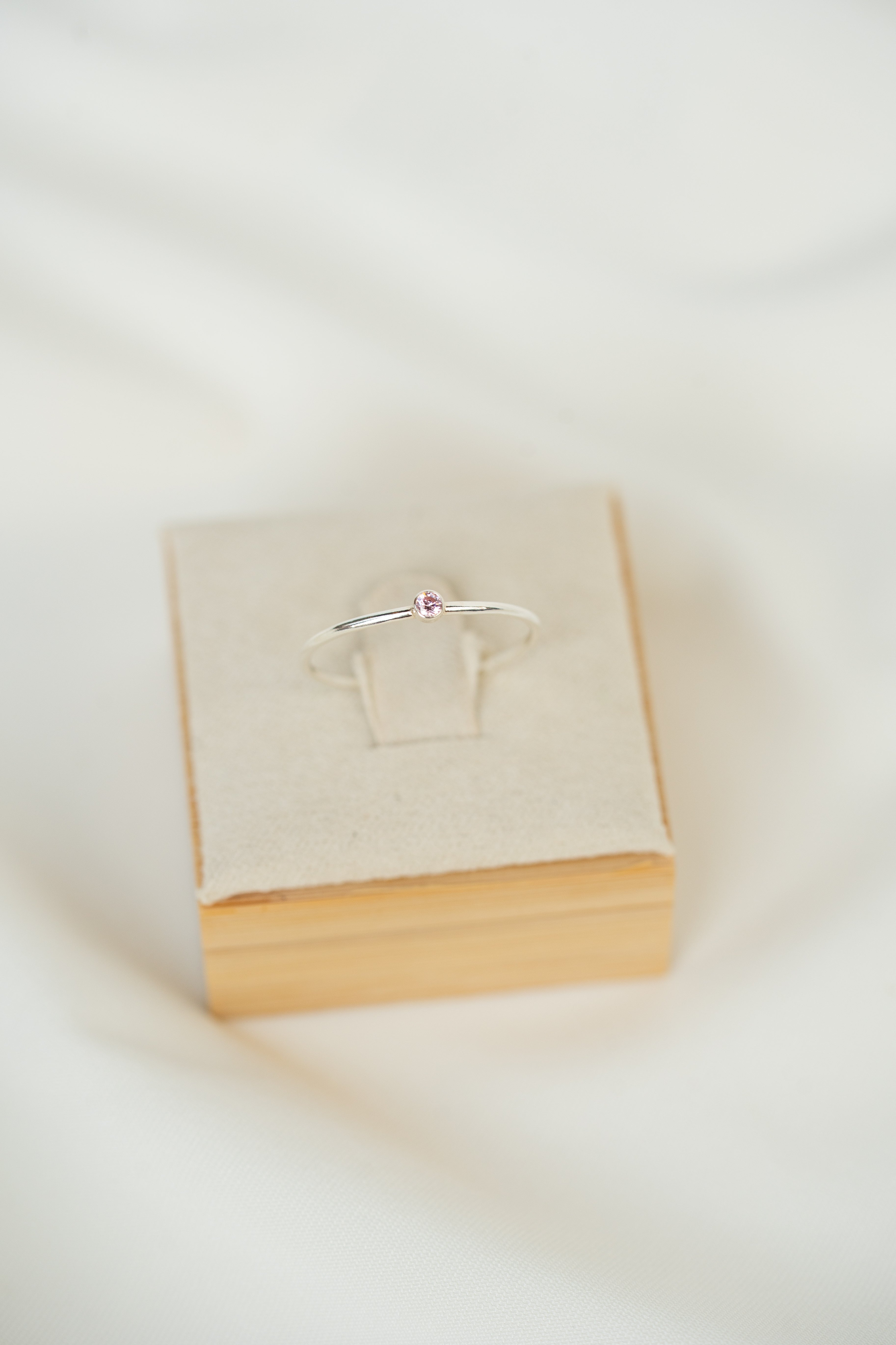 Pink CZ Gemstone Ring