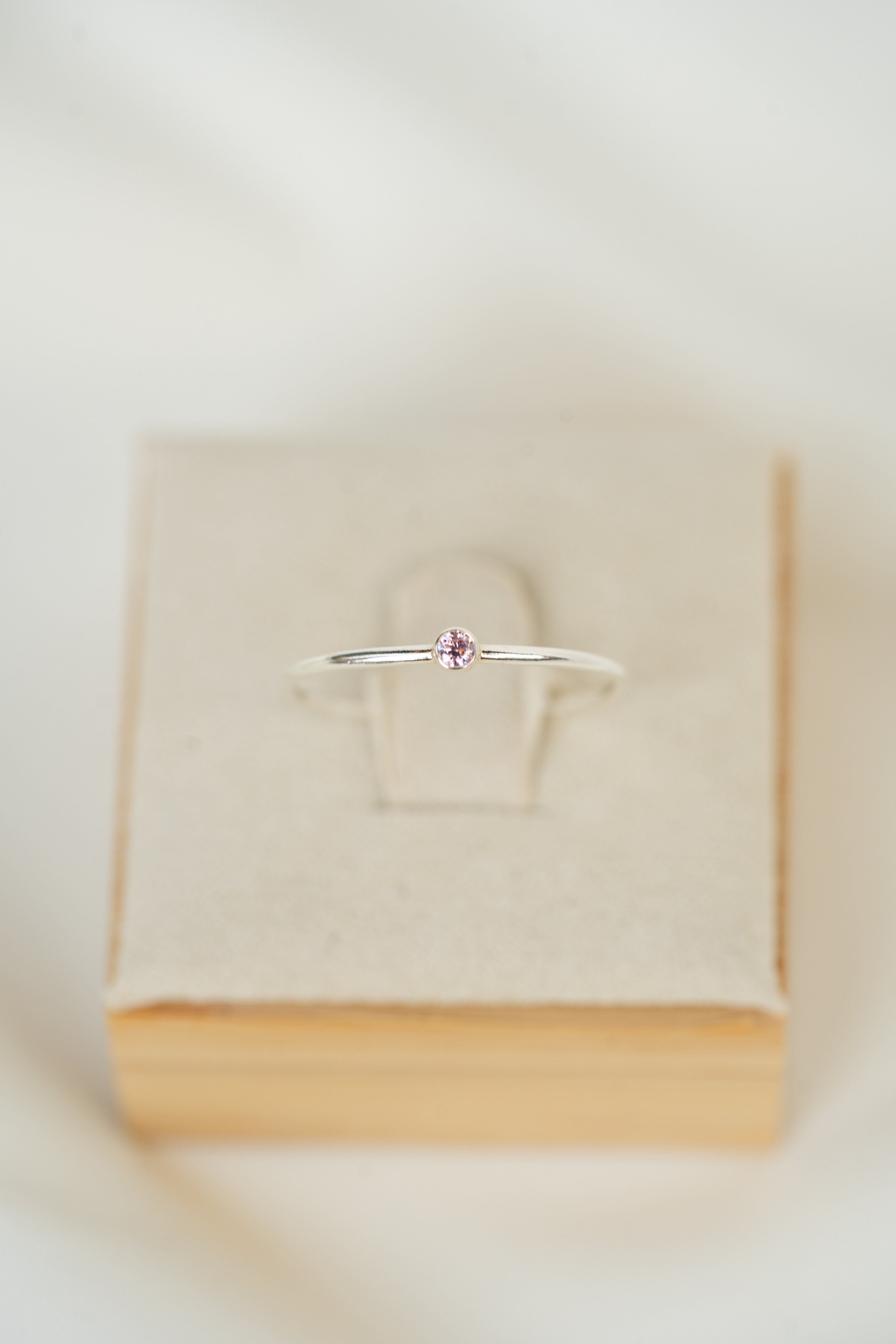 Pink CZ Gemstone Ring