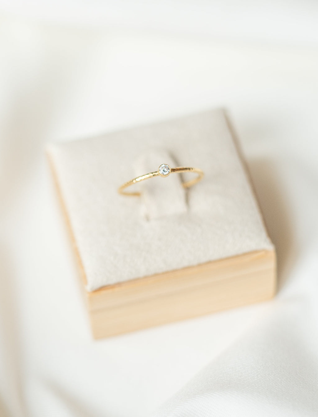 Textured Single Stone Ring