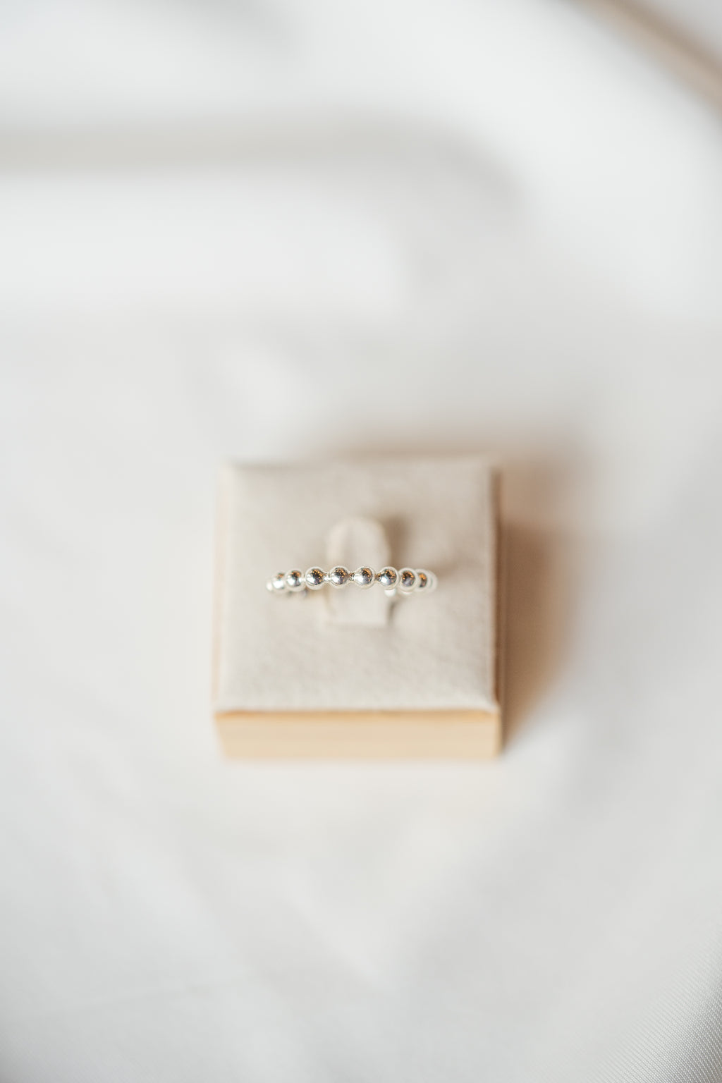 Thick Beaded Ring - Sterling Silver