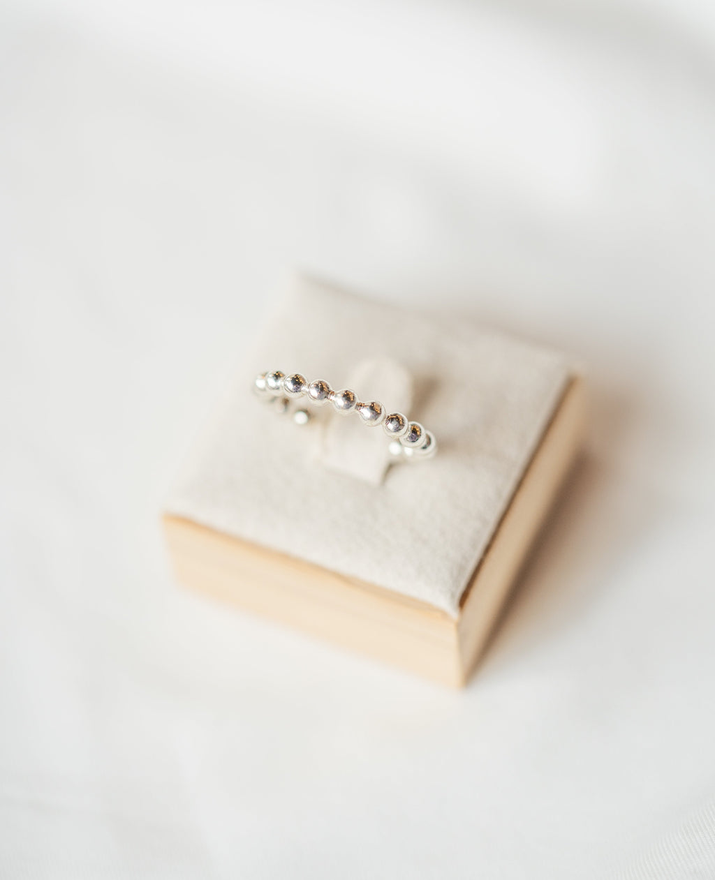 Thick Beaded Ring - Sterling Silver