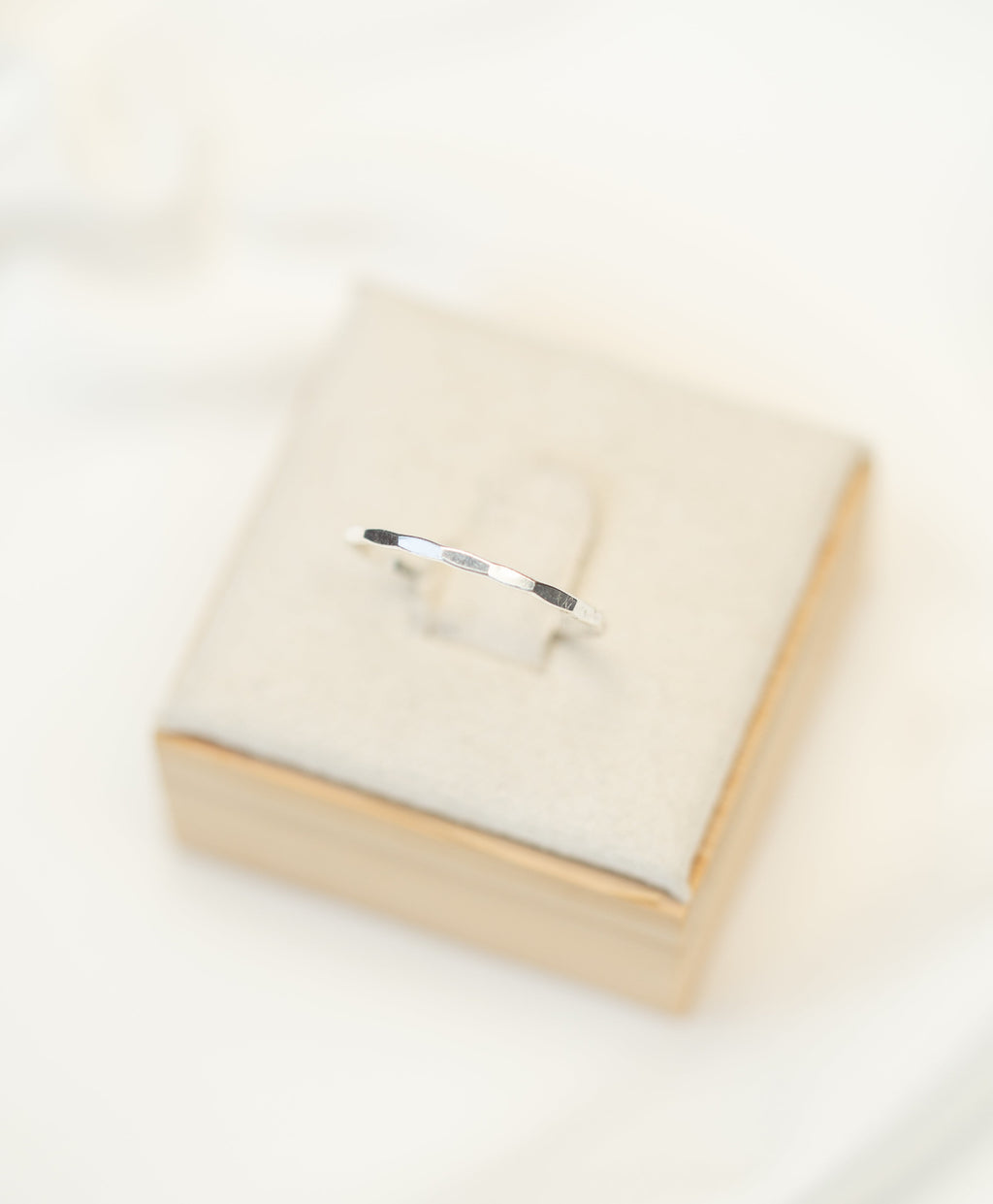 Thin Hammered Ring - Sterling Silver