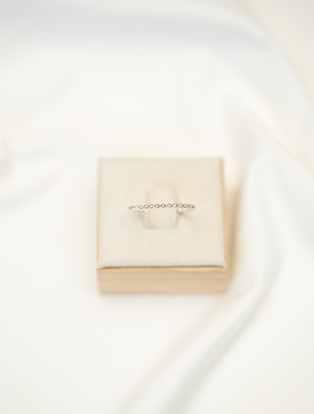 Thin Beaded Ring - Sterling Silver