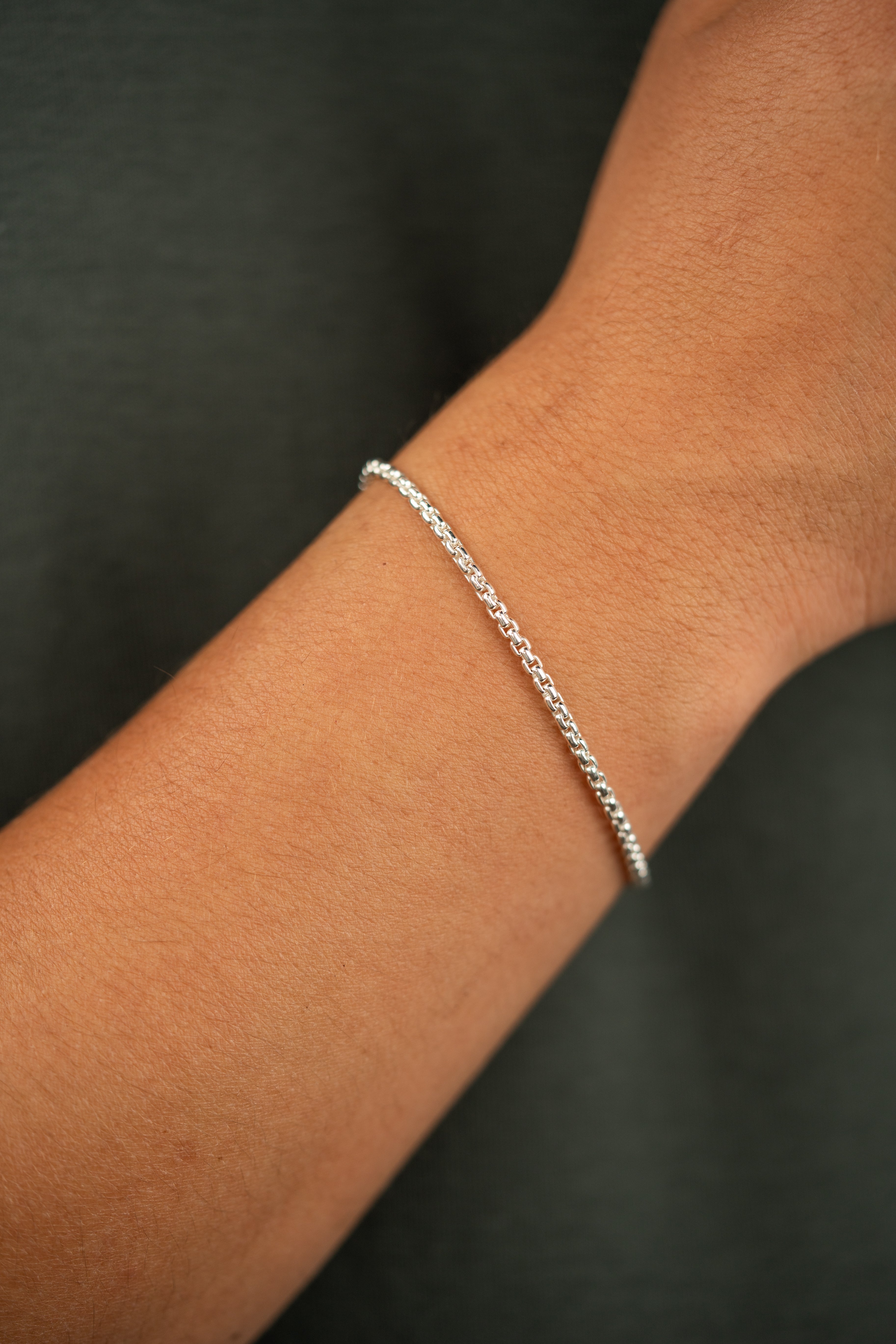 Men's Silver Box Chain Bracelet