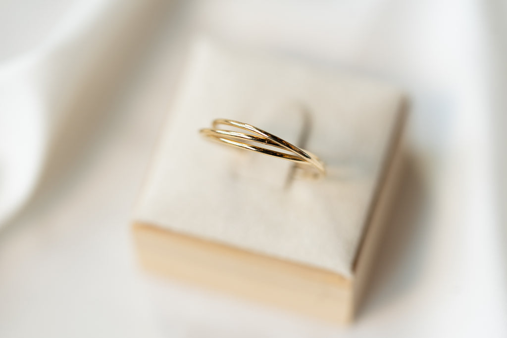 Connected Three Wire Ring - 14K Gold Filled
