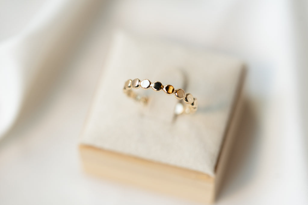 Thick Flat Beaded Ring