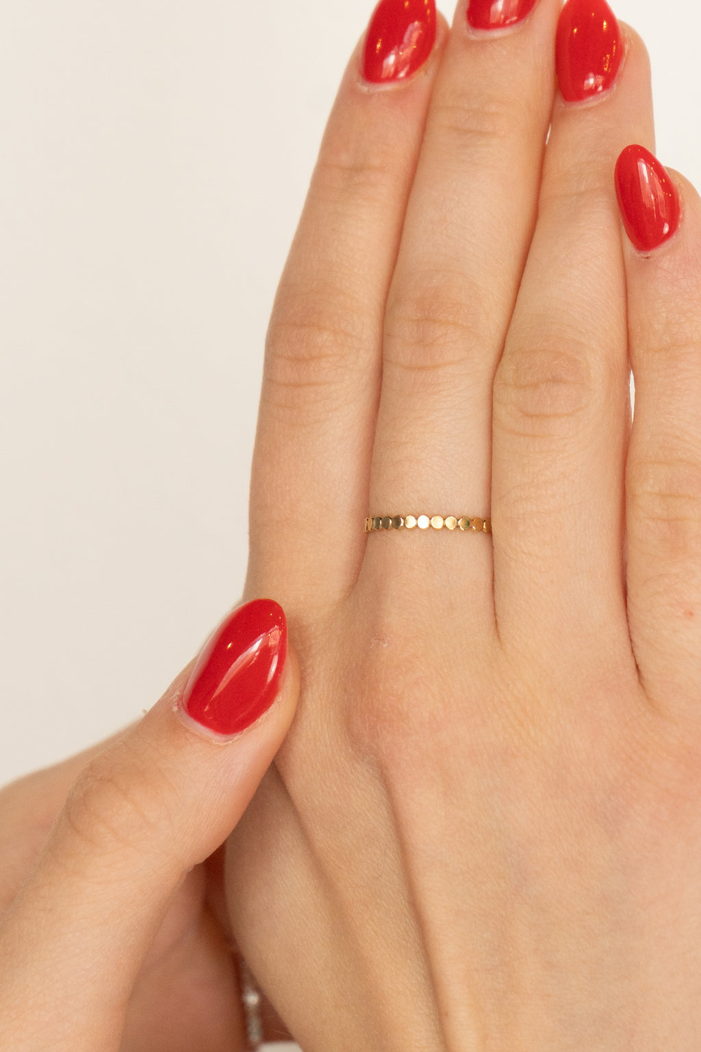 Thin Flat Beaded Ring