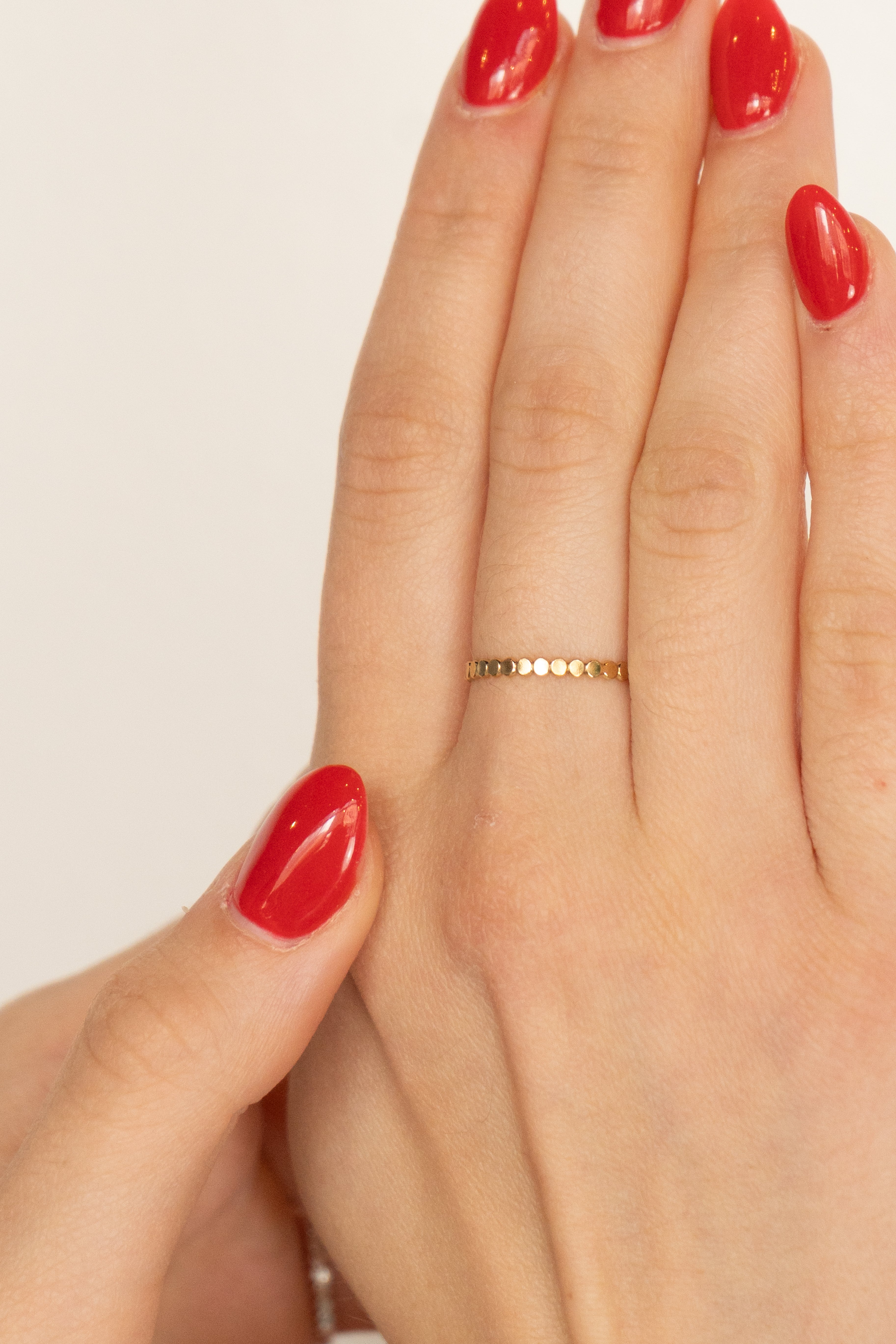 Thin Flat Beaded Ring