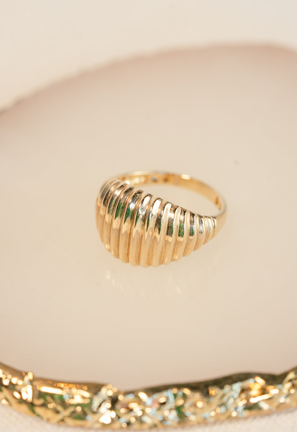 Ridged Dome Ring