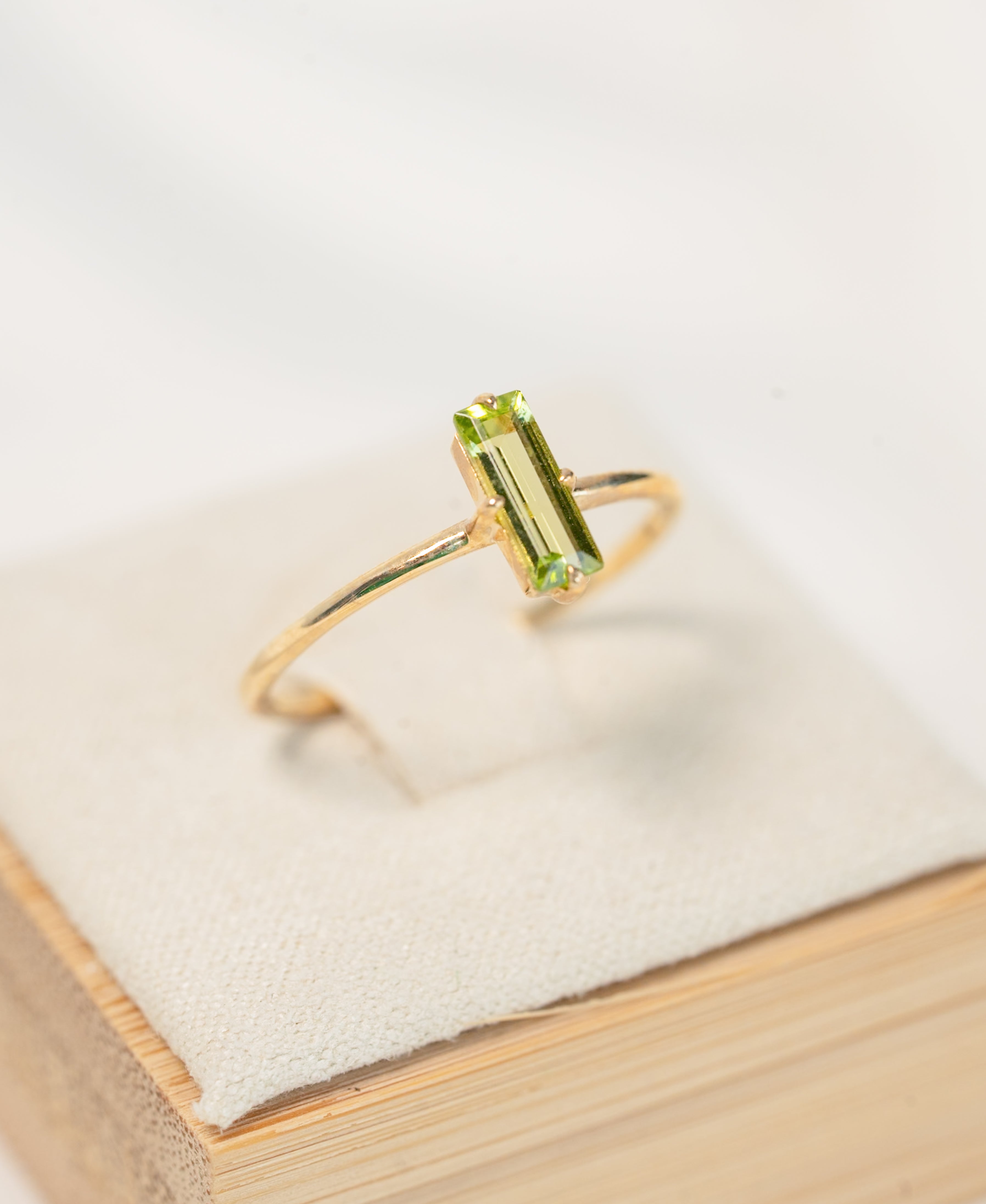 Baguette Peridot Ring