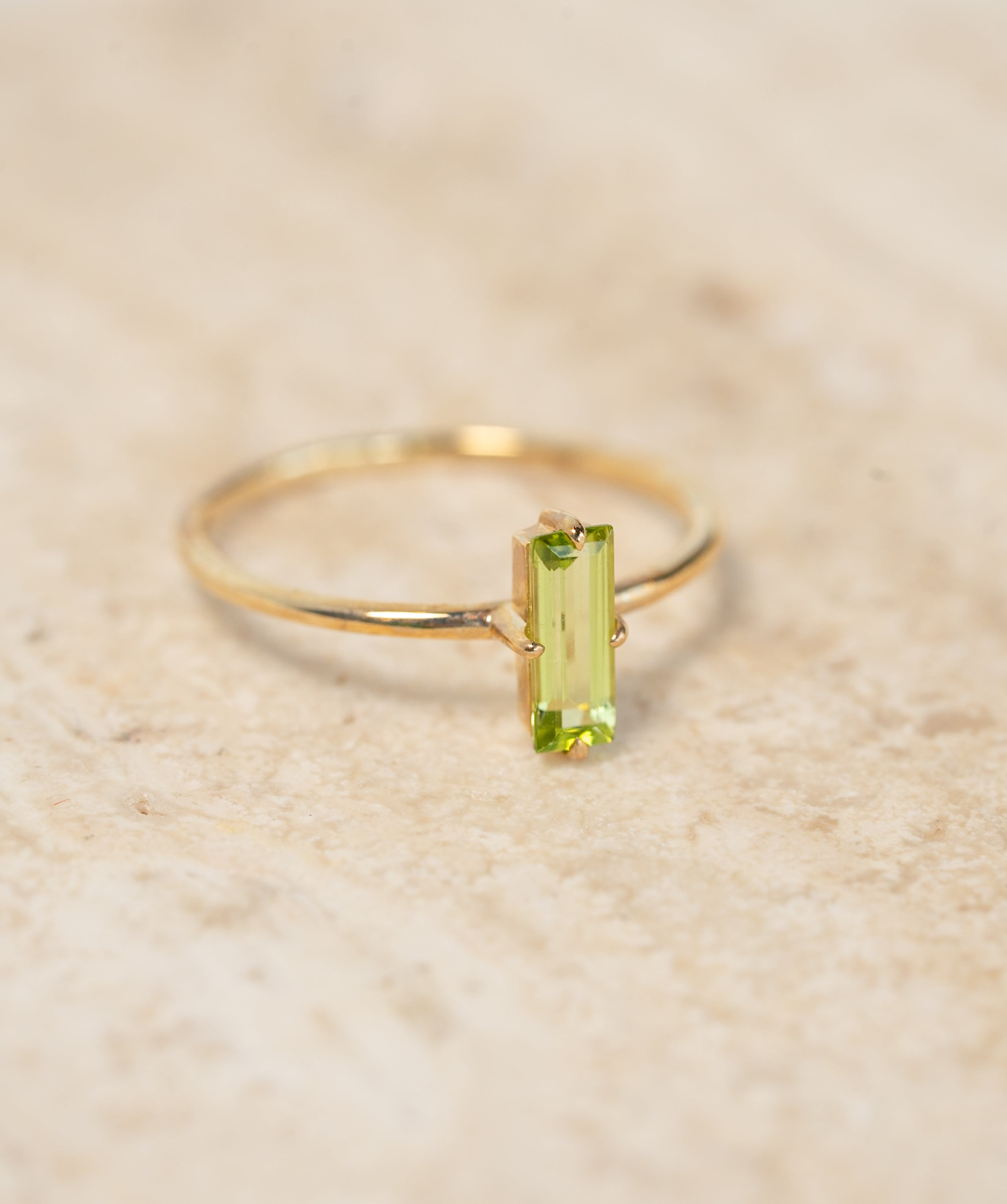 Baguette Peridot Ring
