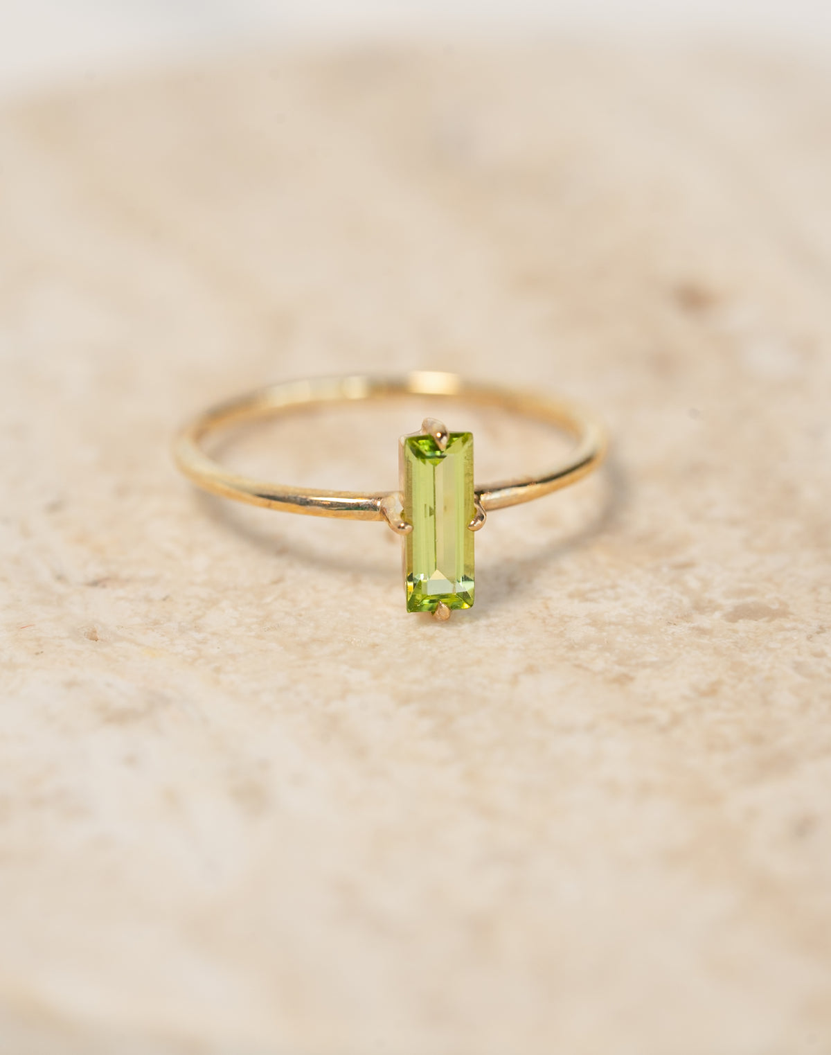 Baguette Peridot Ring