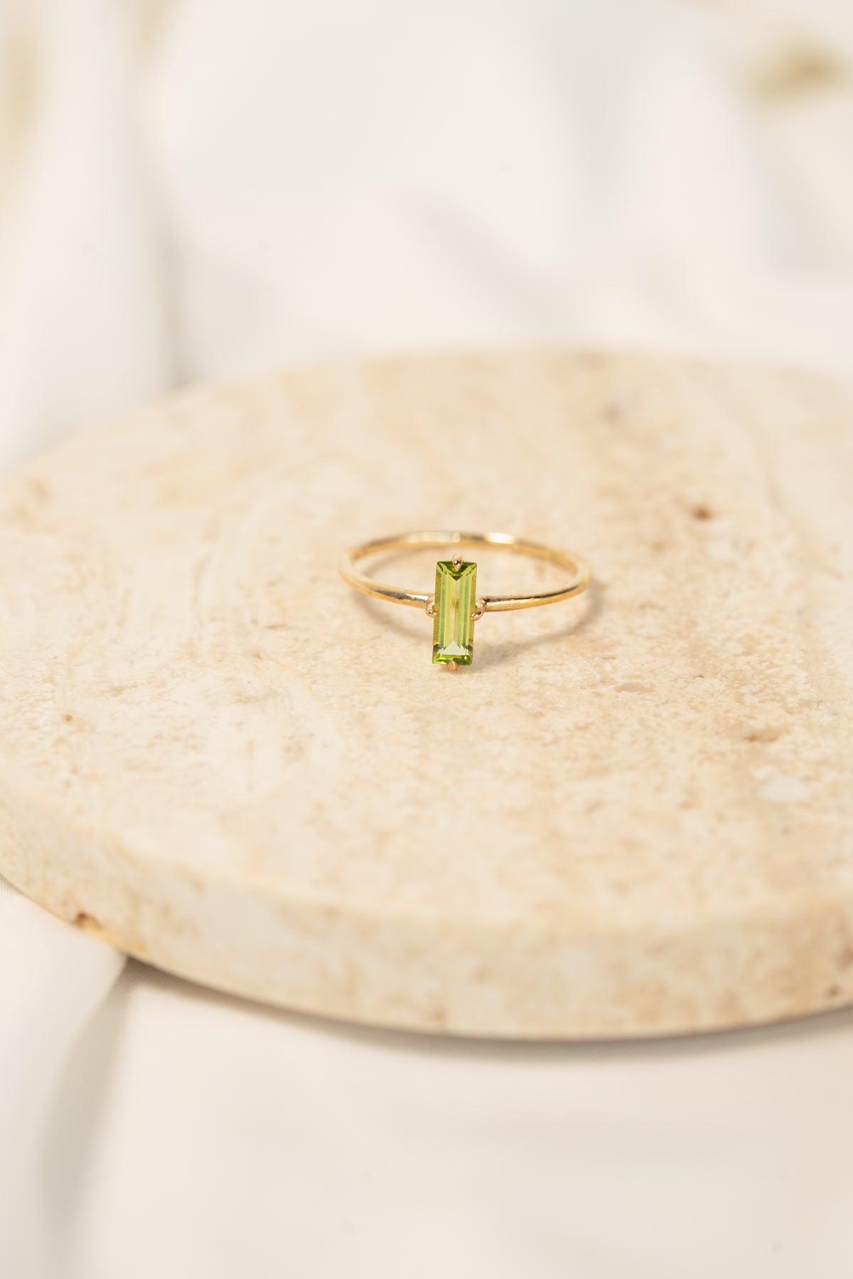 Baguette Peridot Ring