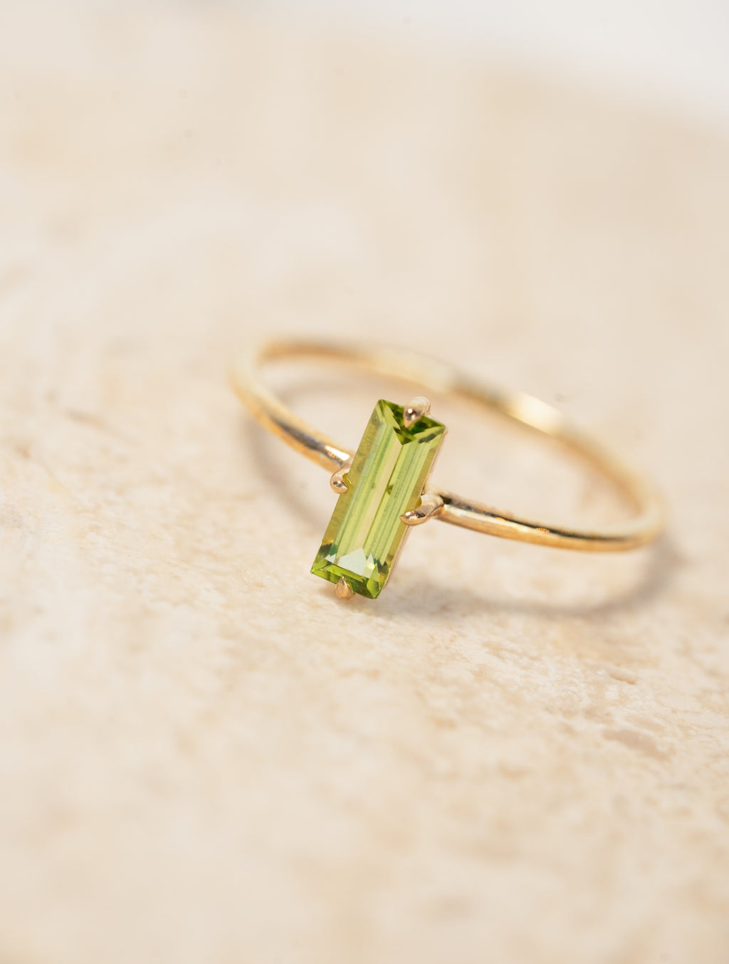Baguette Peridot Ring