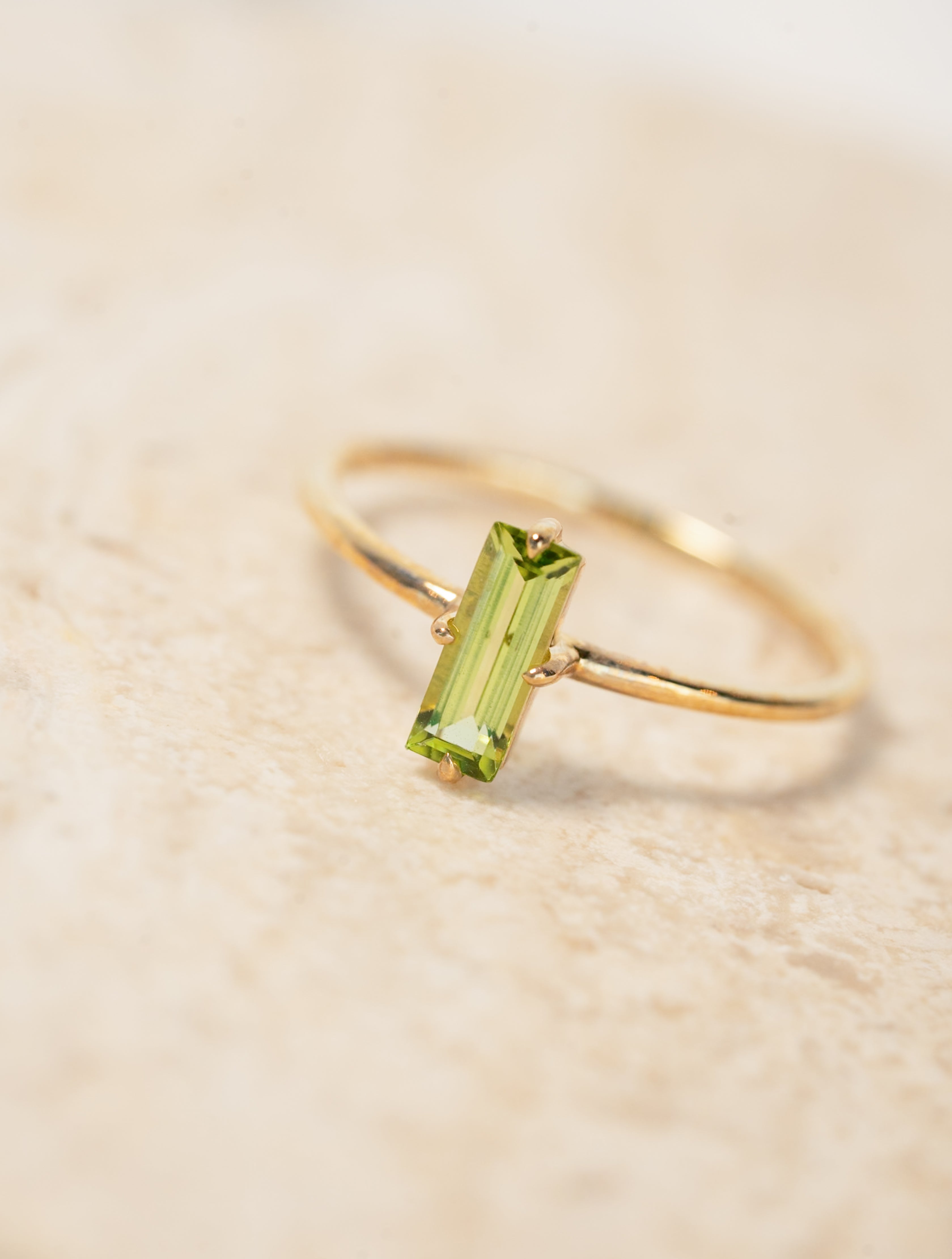Baguette Peridot Ring