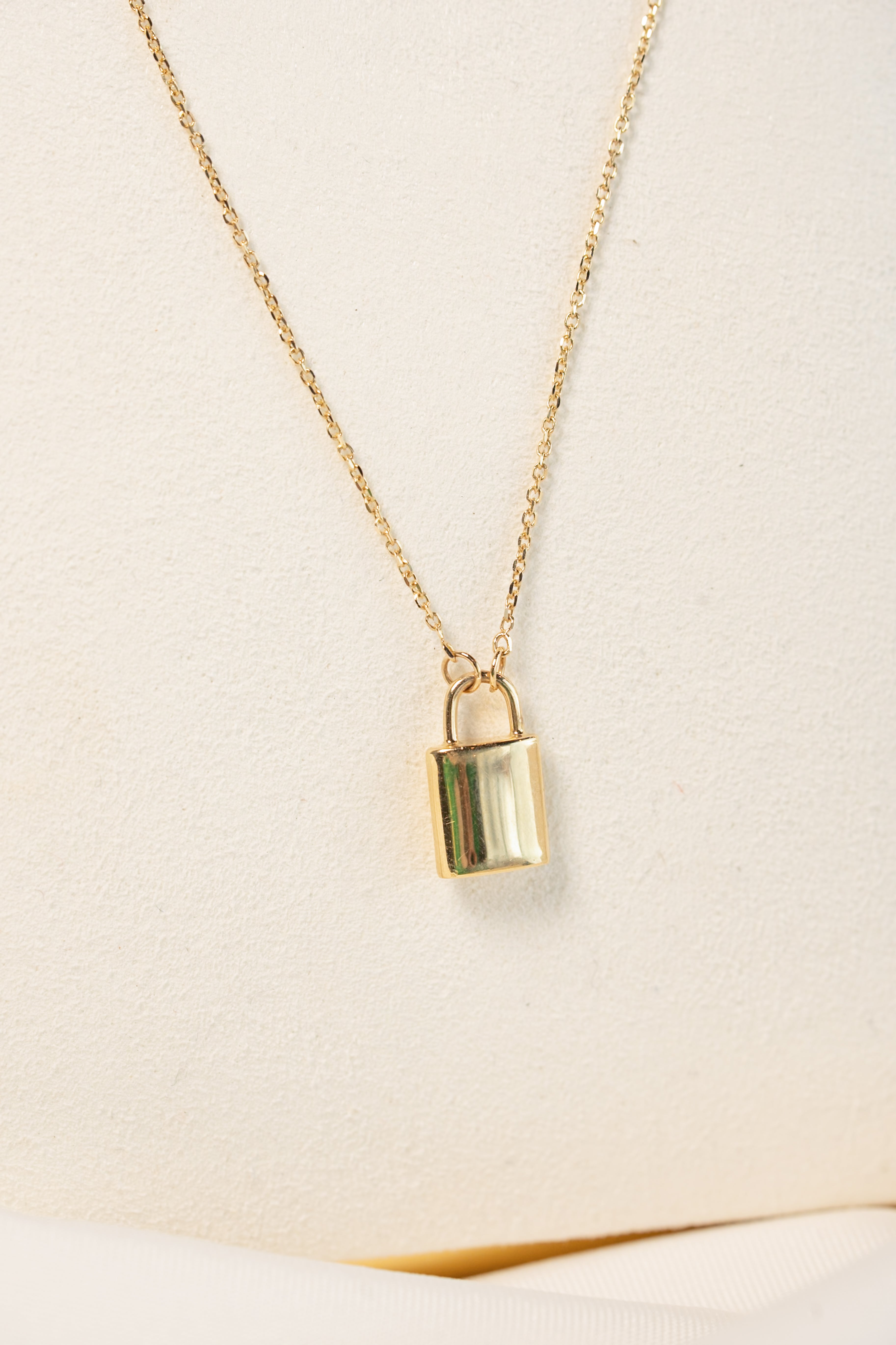 14K Gold Lock Necklace