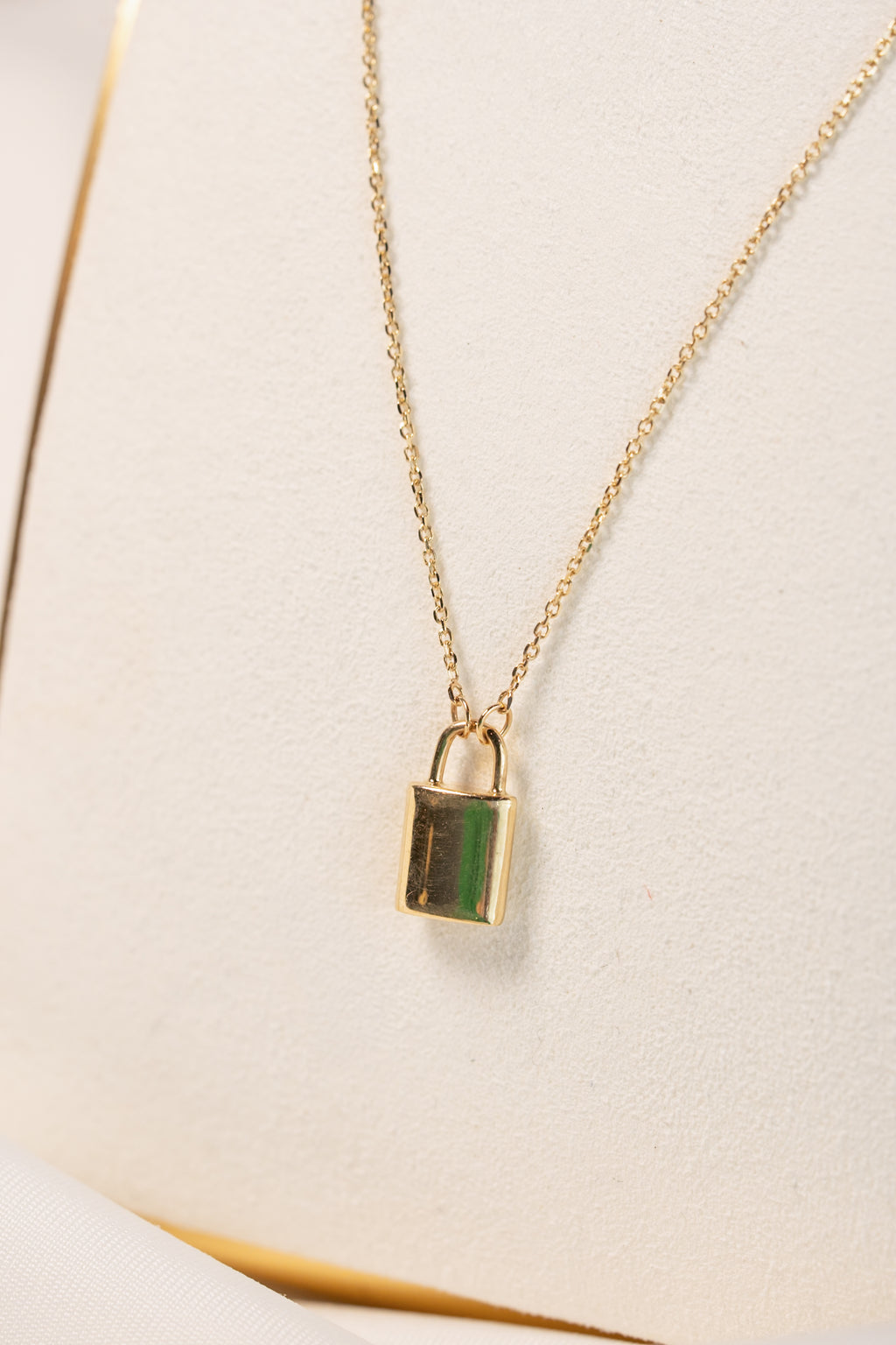 14K Gold Lock Necklace