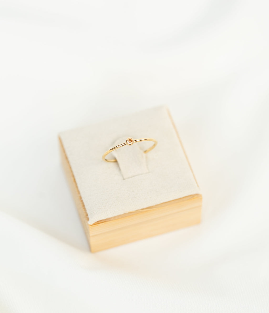 Champagne CZ Gemstone Ring - 14K Gold Filled