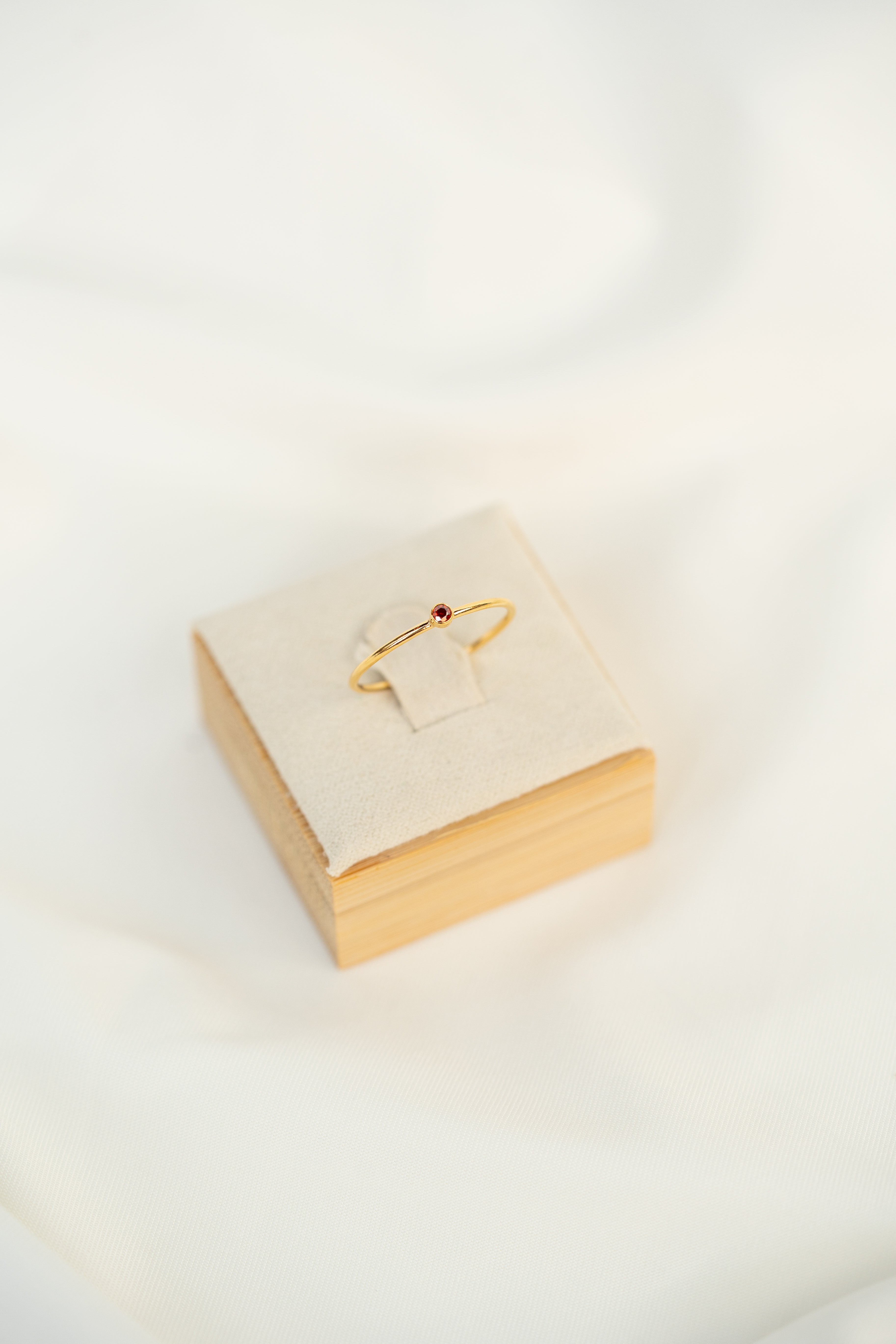 Dark Red CZ Gemstone Ring