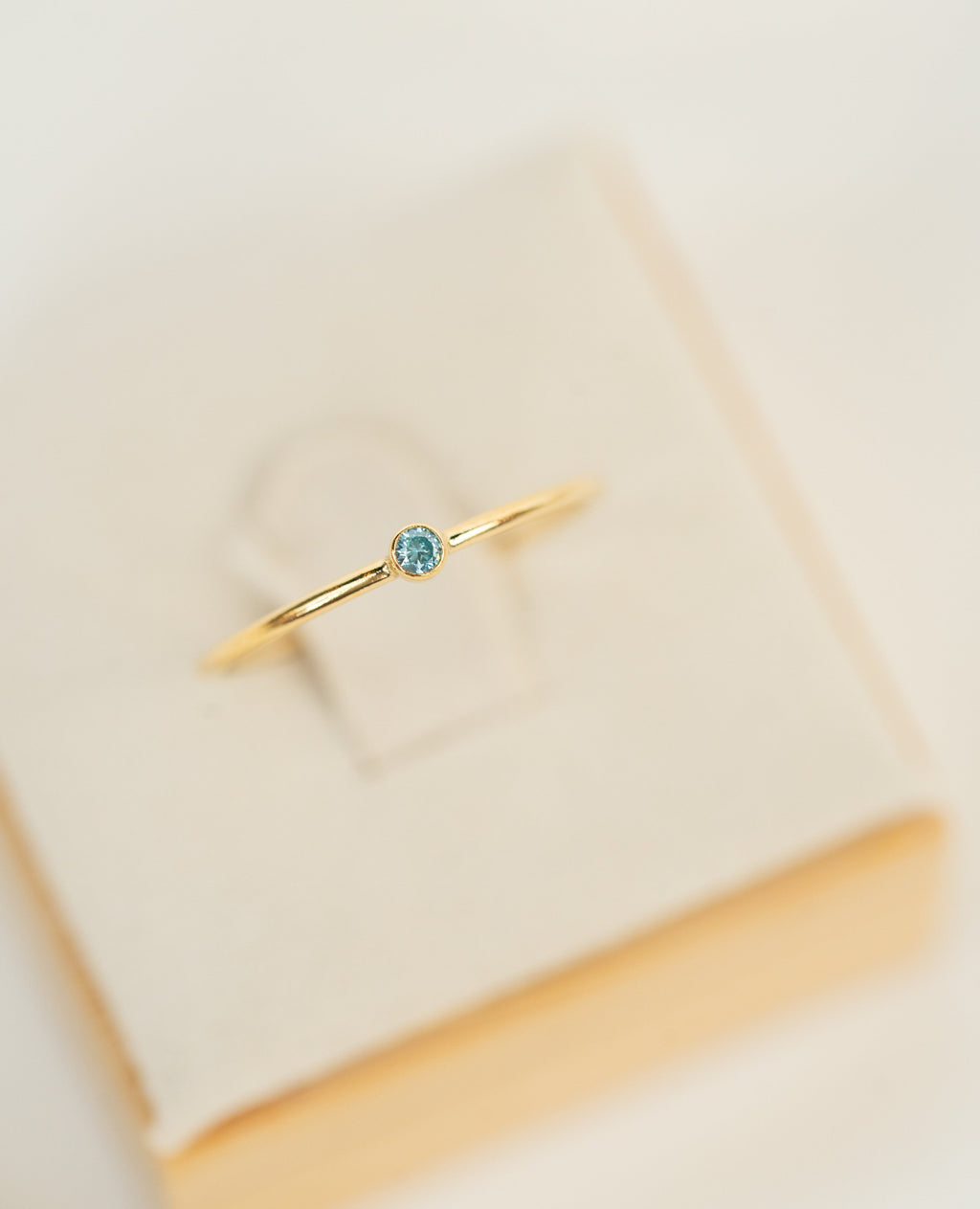 Light Blue CZ Gemstone Ring - 14K Gold Filled