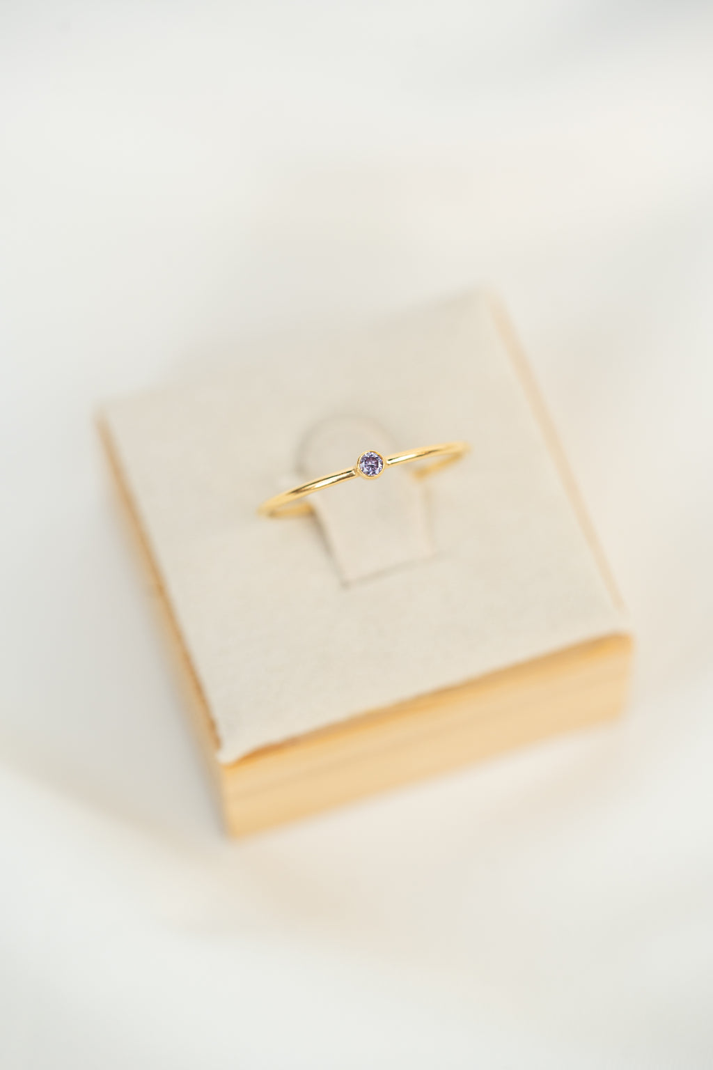 Light Purple CZ Gemstone Ring - 14K Gold Filled