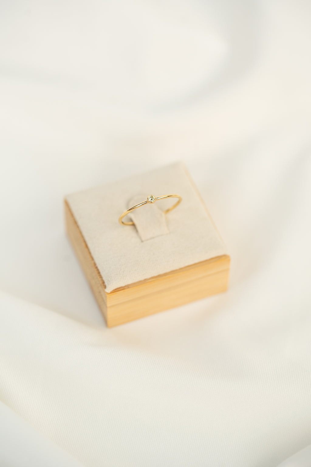 Lime Green CZ Gemstone Ring - 14K Gold Filled