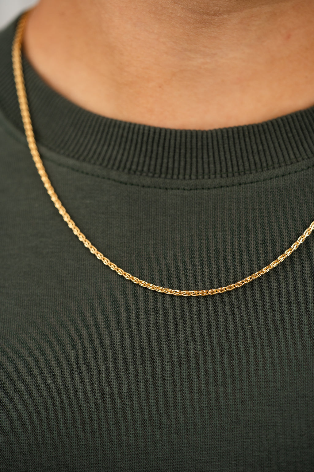 Men's Gold Wheat Necklace