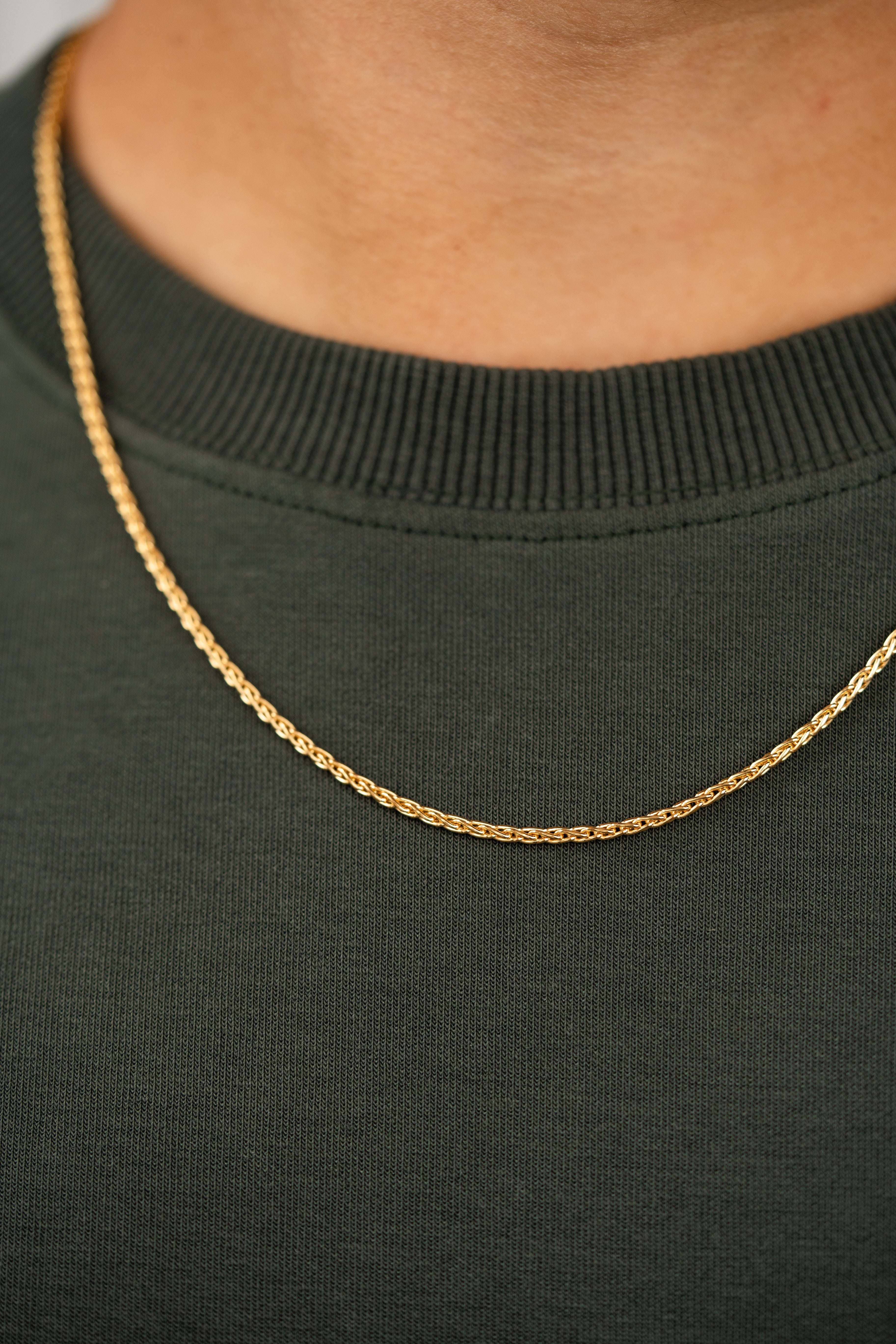 Men's Gold Wheat Necklace