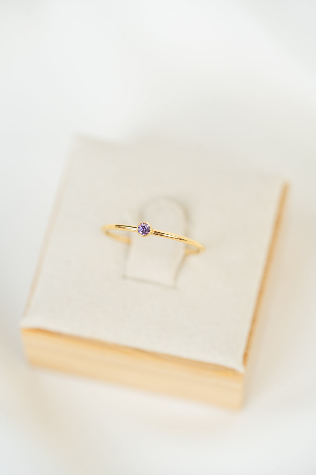 Purple CZ Gemstone Ring