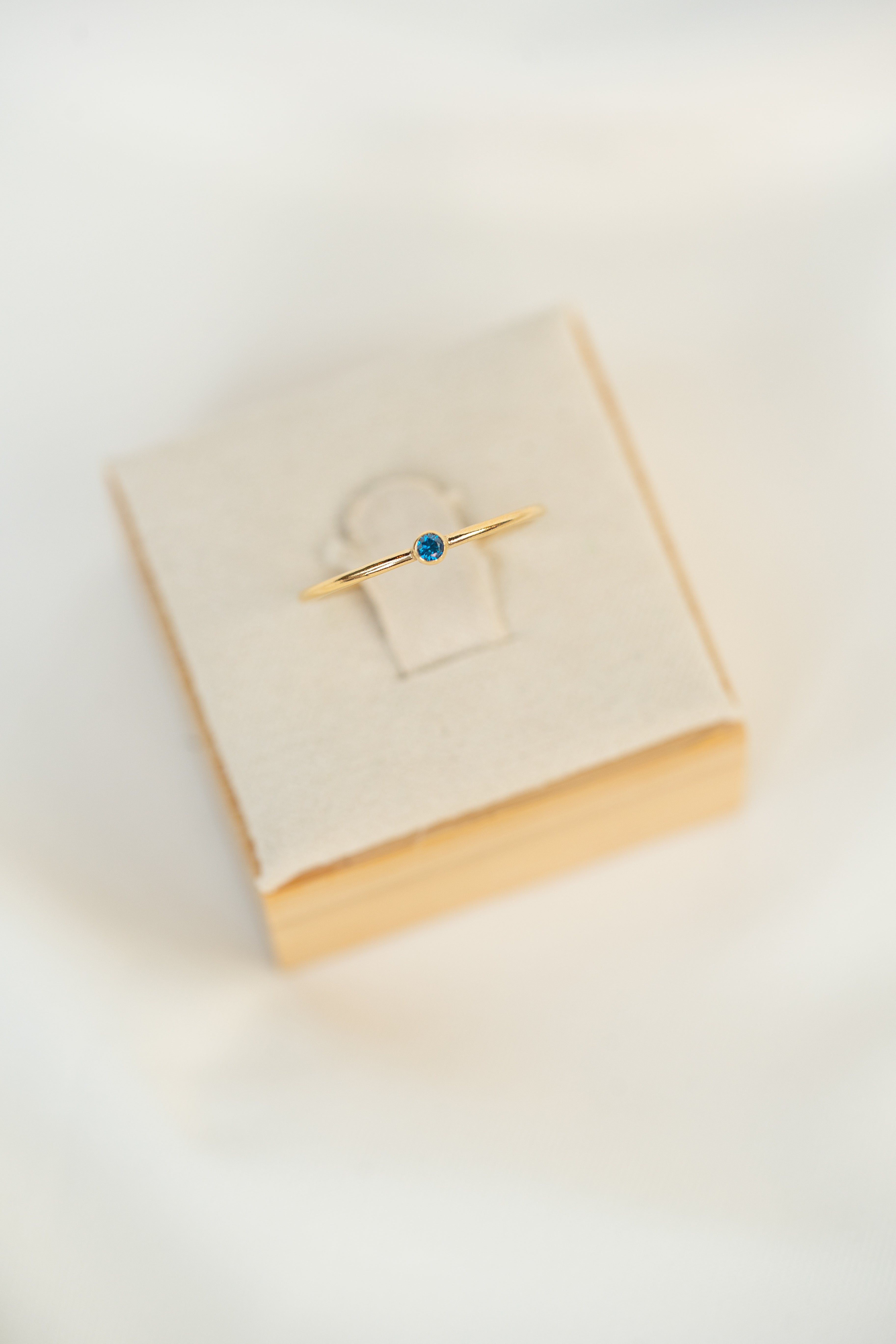 Swiss Blue CZ Gemstone Ring
