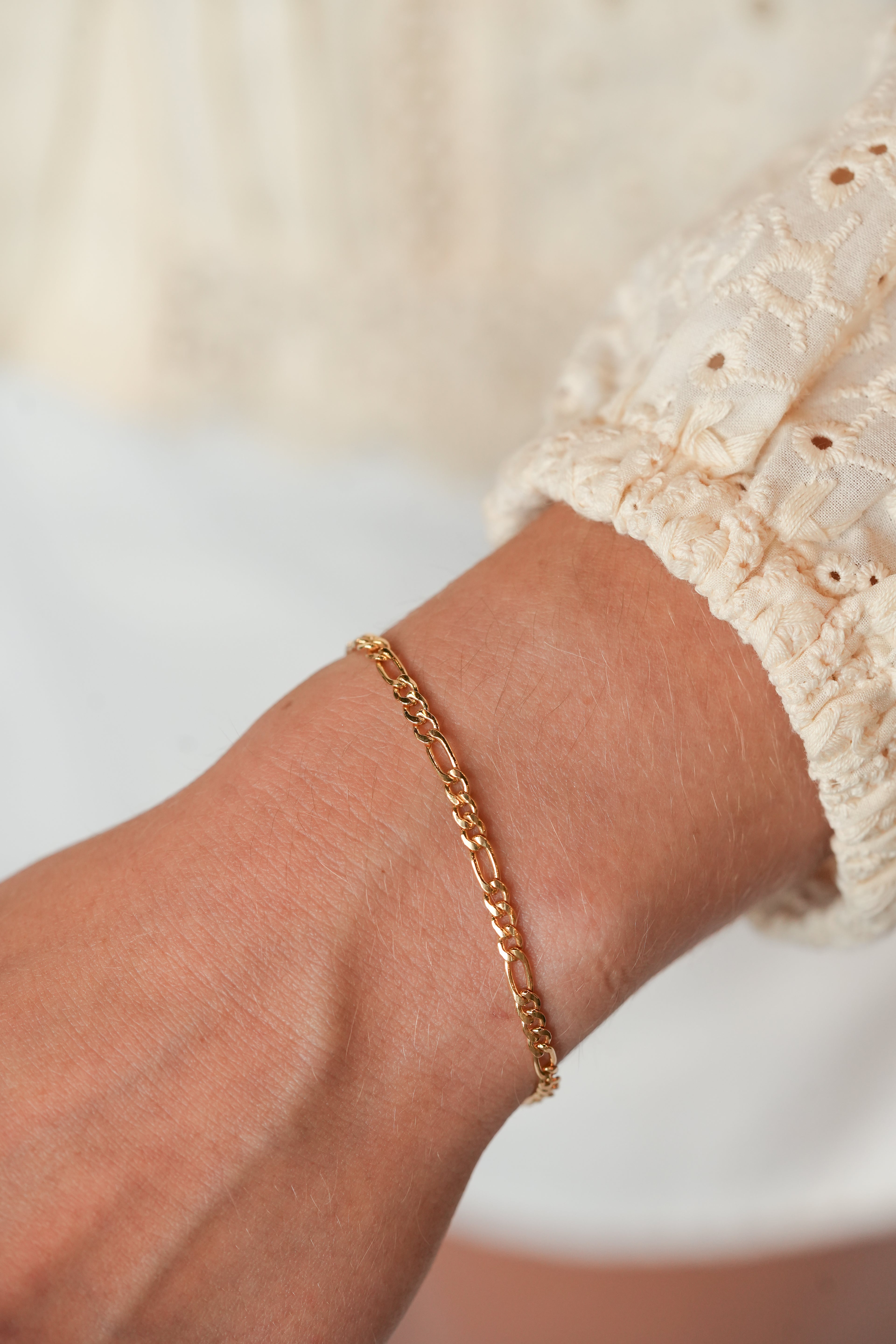 The Thick Figaro Bracelet - 14K Gold Filled