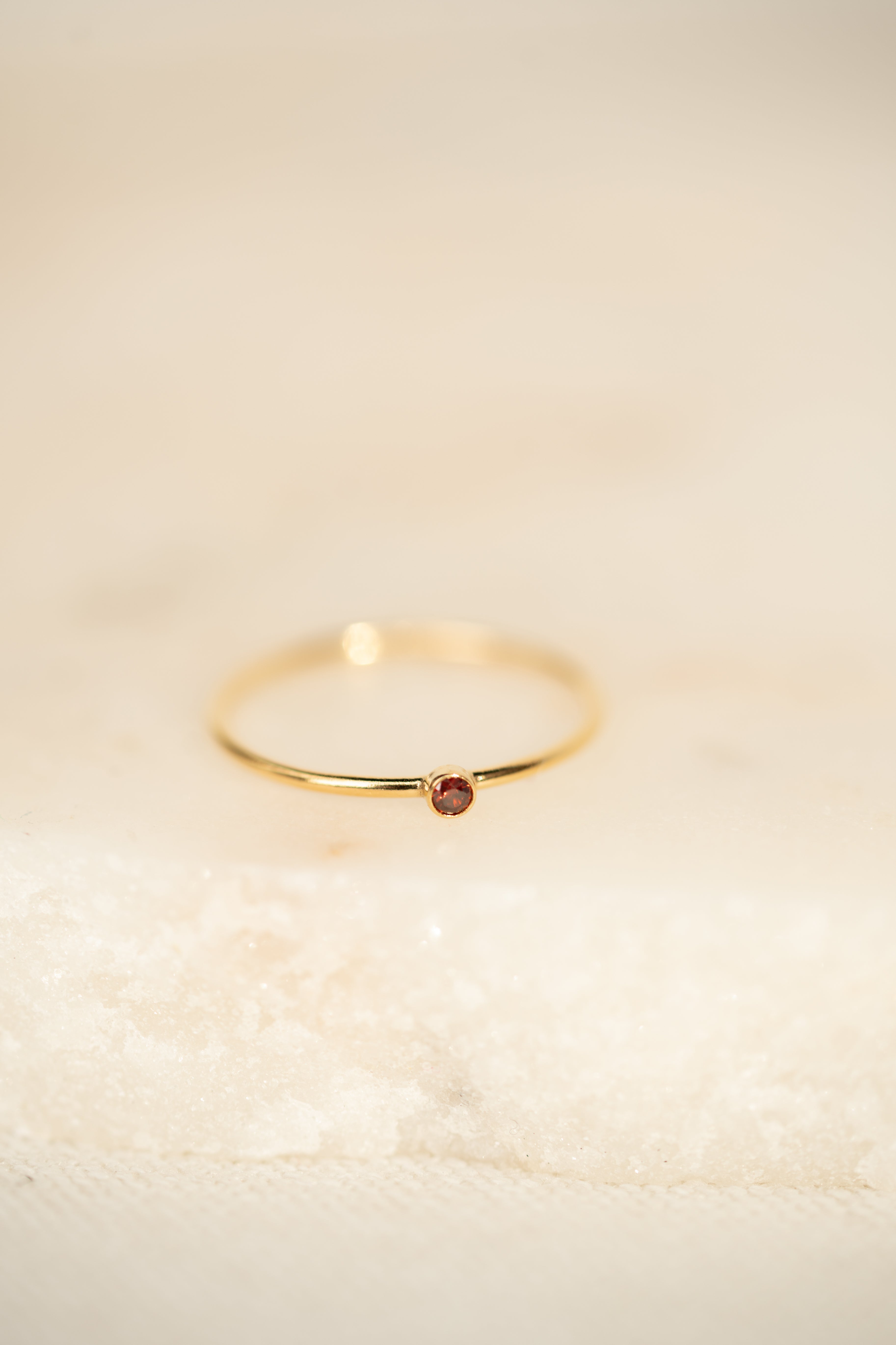Dark Red CZ Gemstone Ring