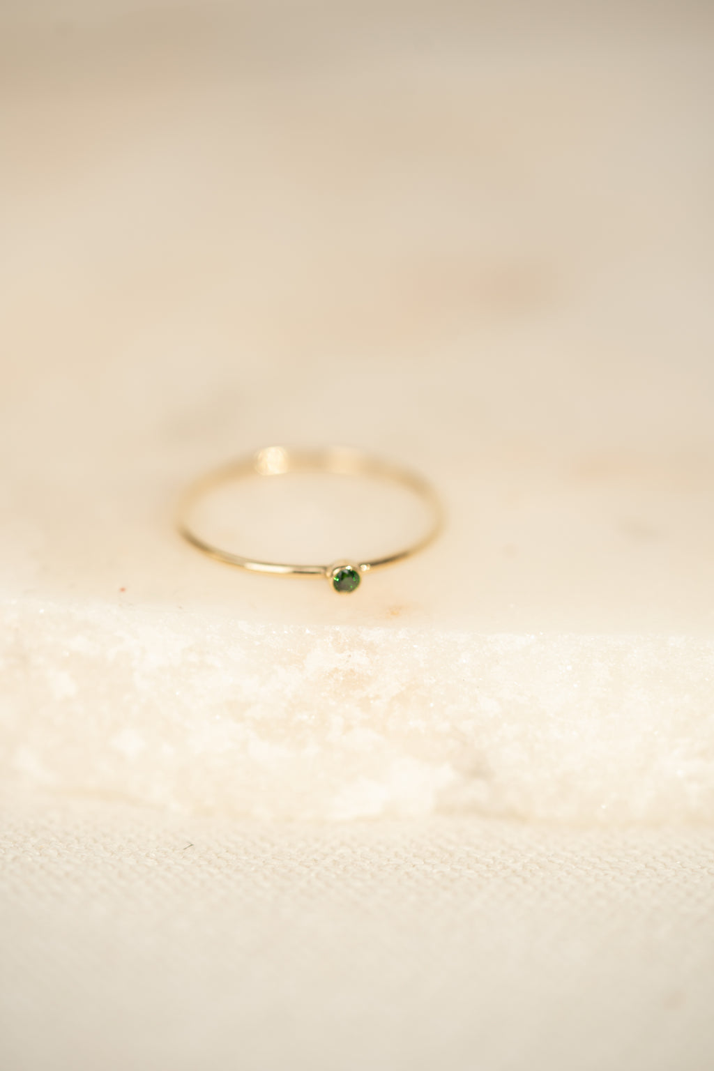 Green CZ Gemstone Ring - 14K Gold Filled