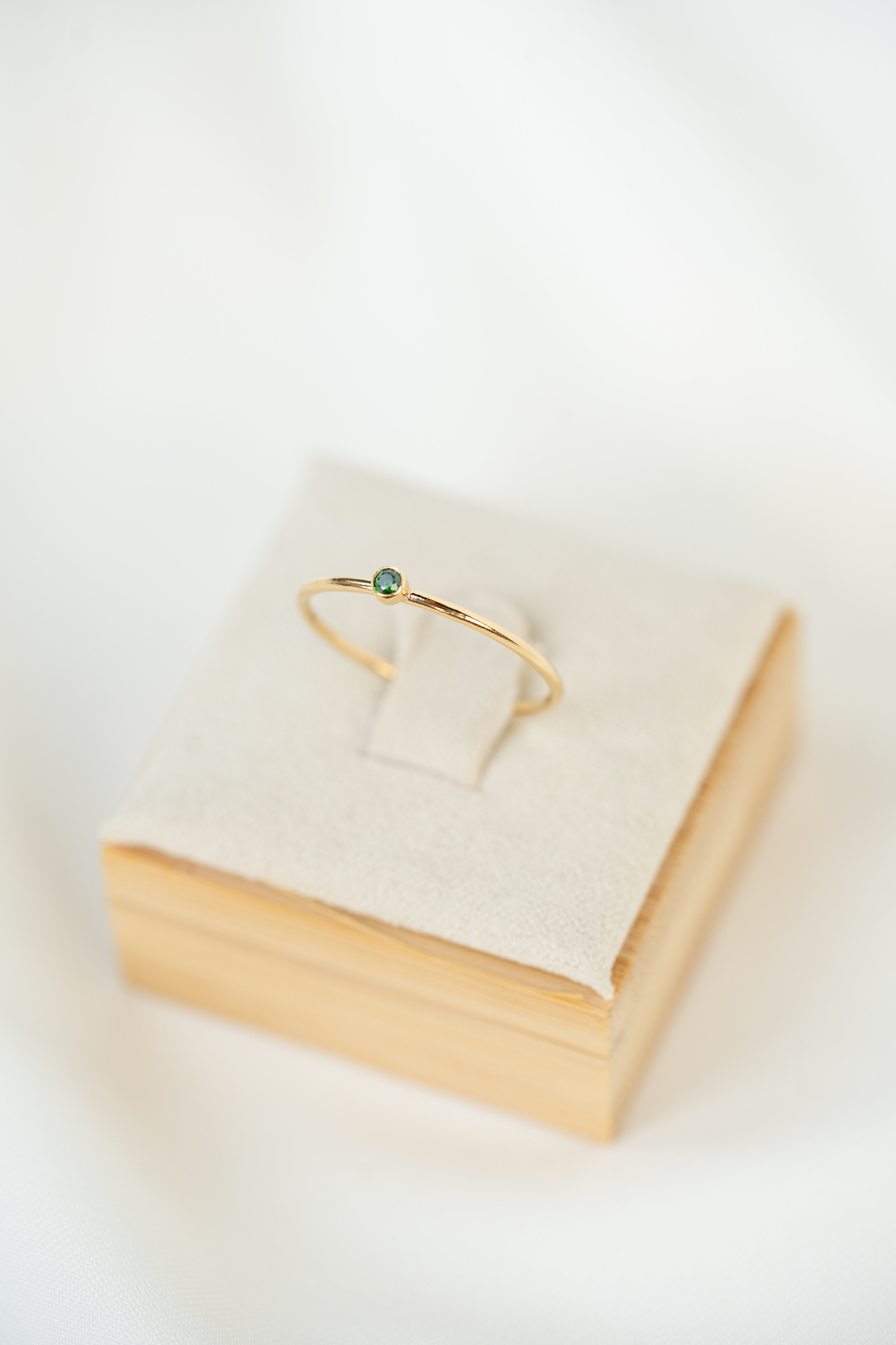 Green CZ Gemstone Ring