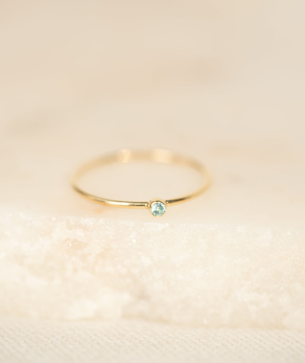 Light Blue CZ Gemstone Ring - 14K Gold Filled