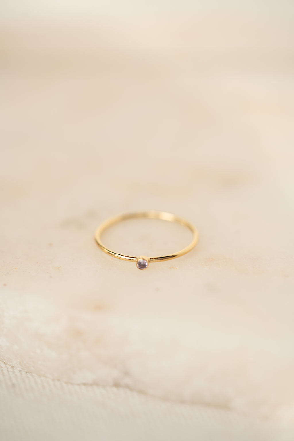 Light Purple CZ Gemstone Ring - 14K Gold Filled