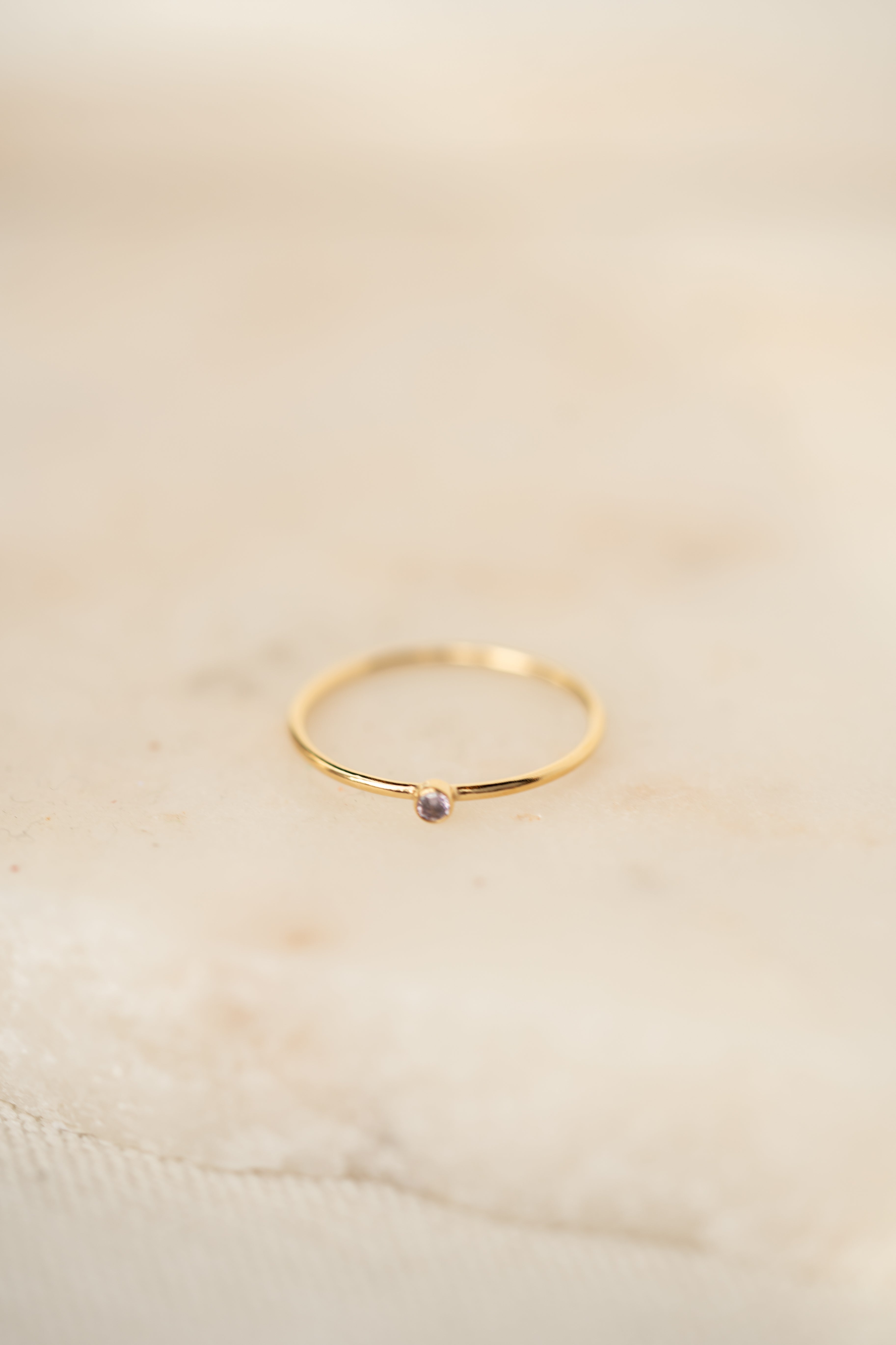 Light Purple CZ Gemstone Ring - 14K Gold Filled