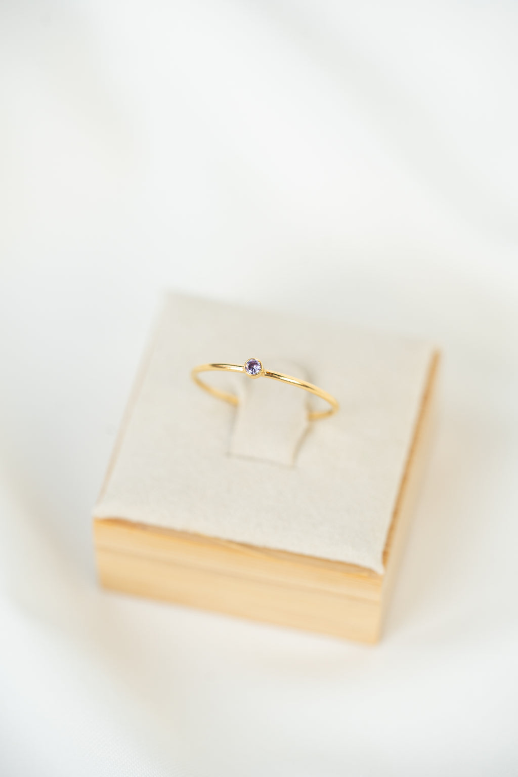 Light Purple CZ Gemstone Ring - 14K Gold Filled