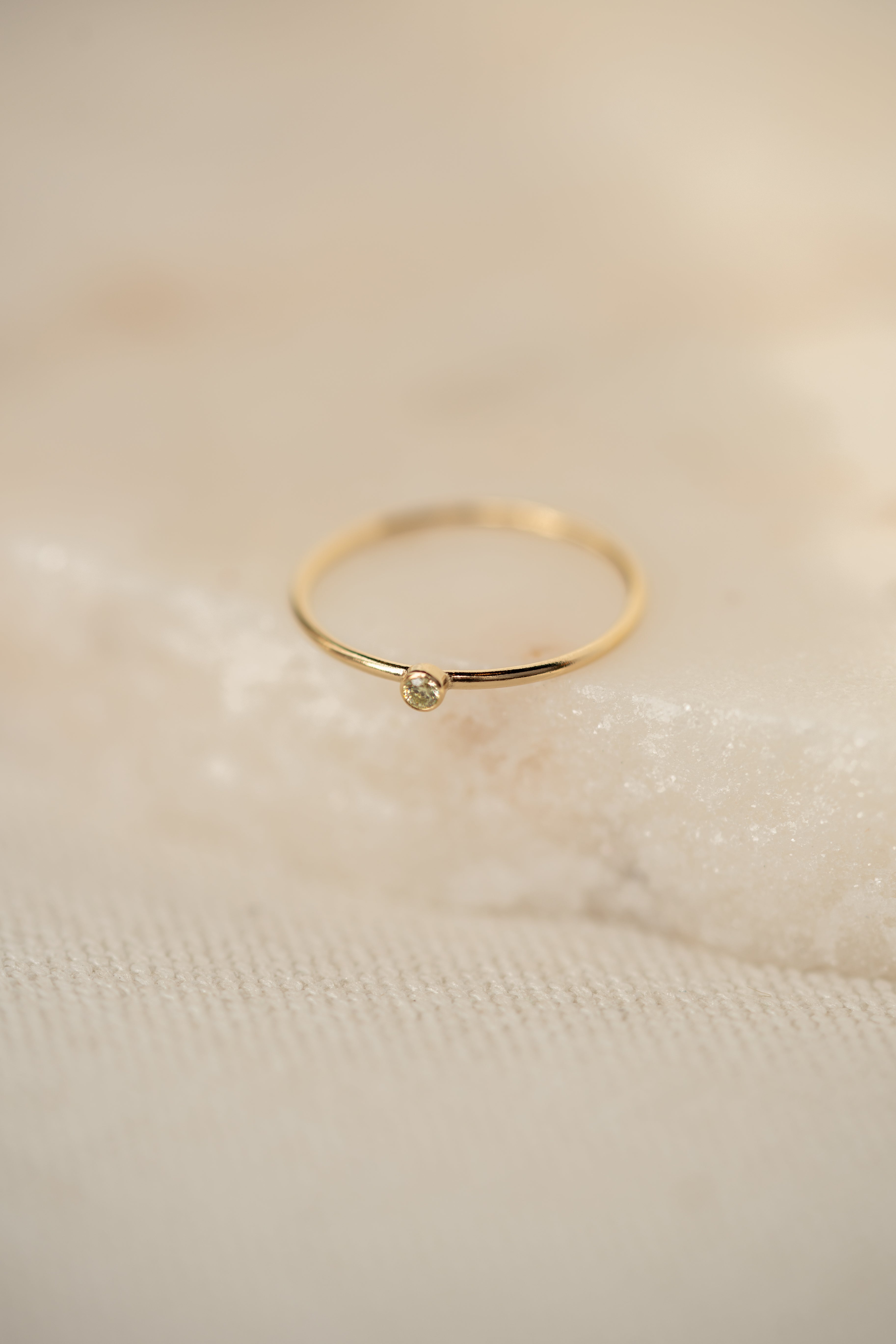 Lime Green CZ Gemstone Ring