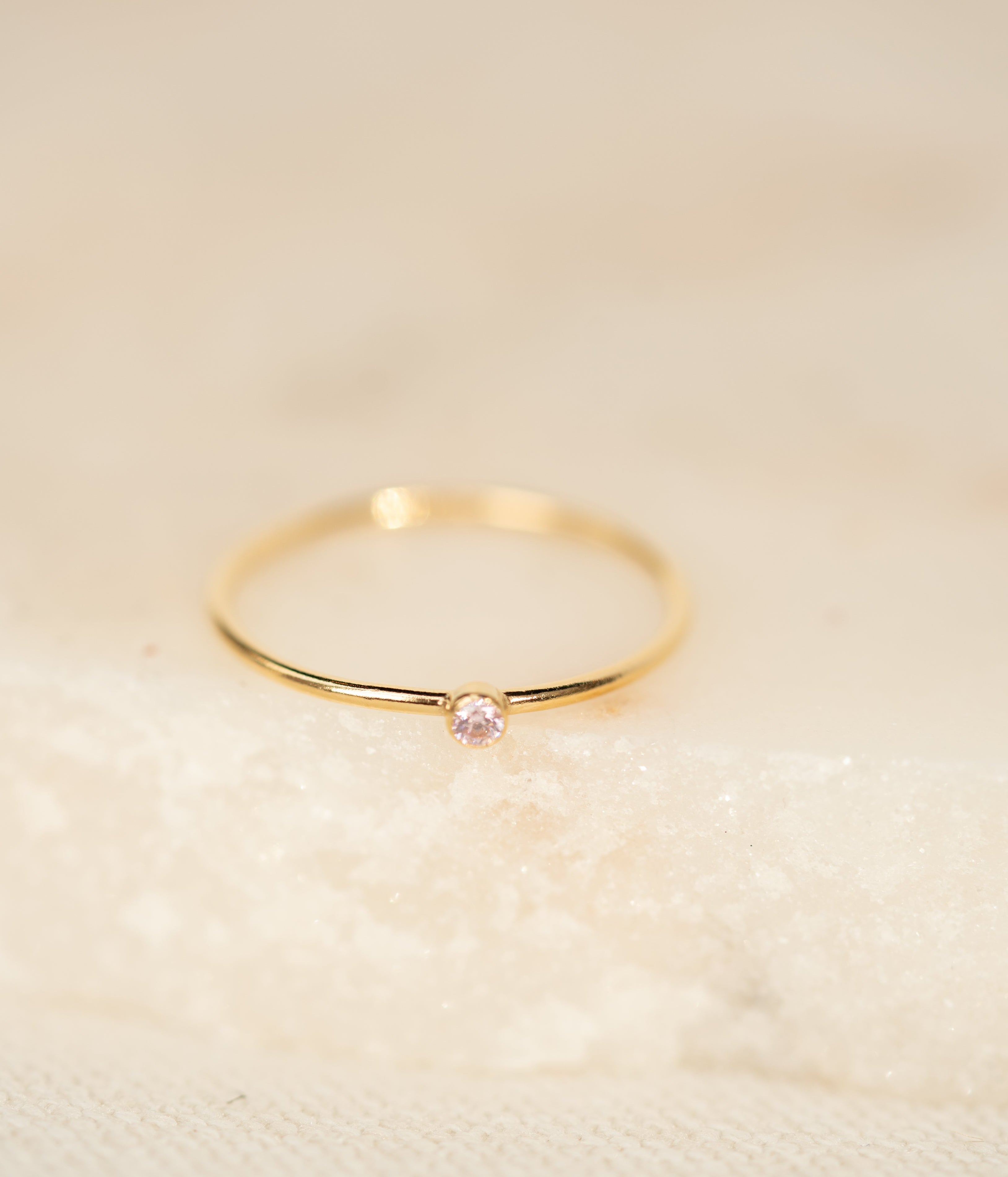 Pink CZ Gemstone Ring