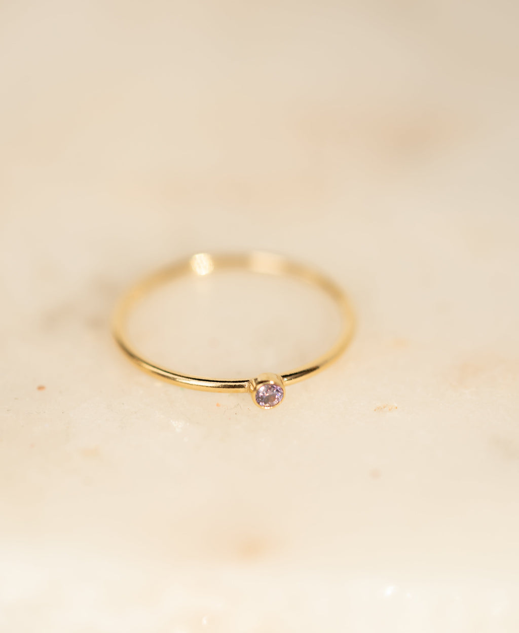 Purple CZ Gemstone Ring